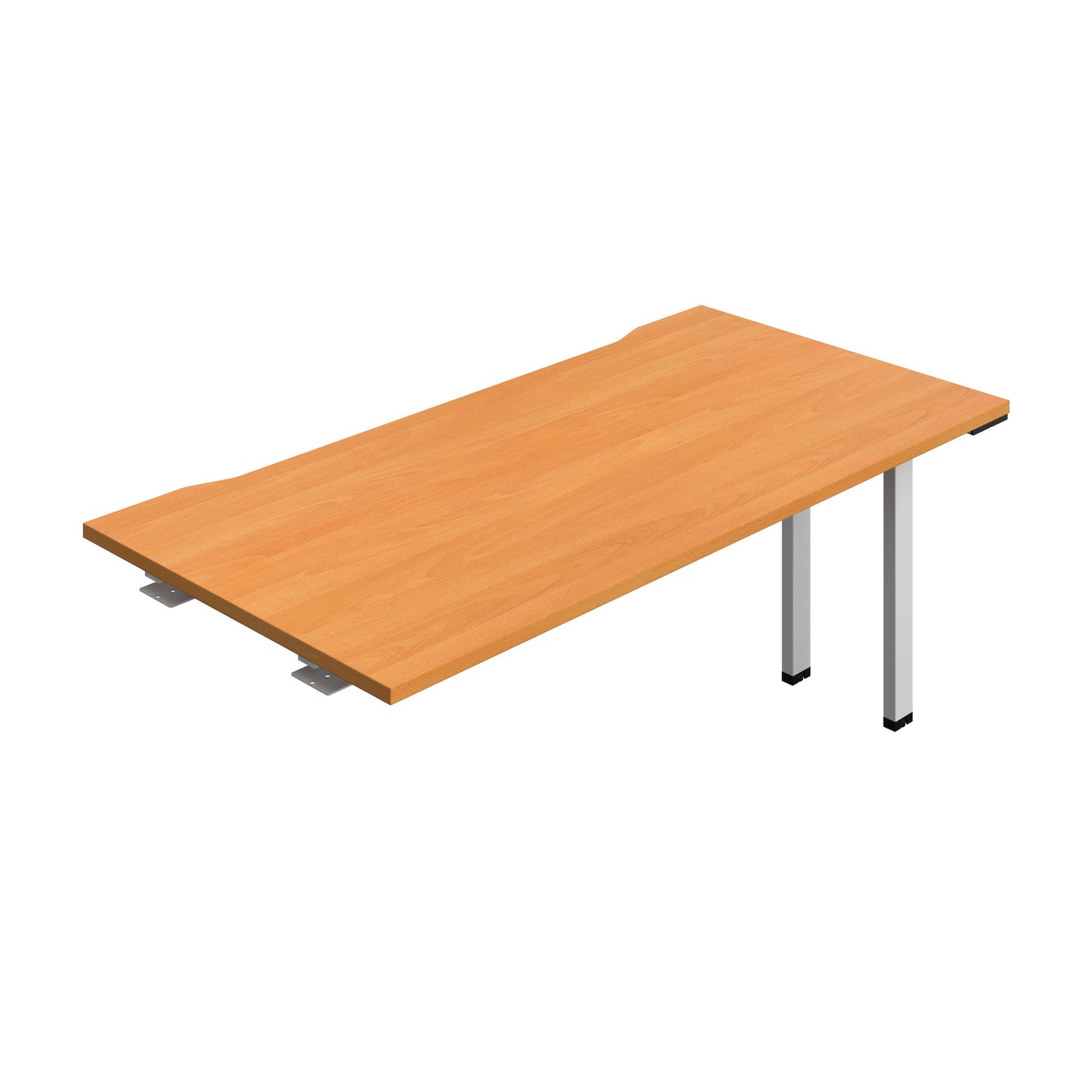 Synergy Bench Extension with Cut Out: 1 Person (FSC) : 1600 | 800 | Beech/Silver