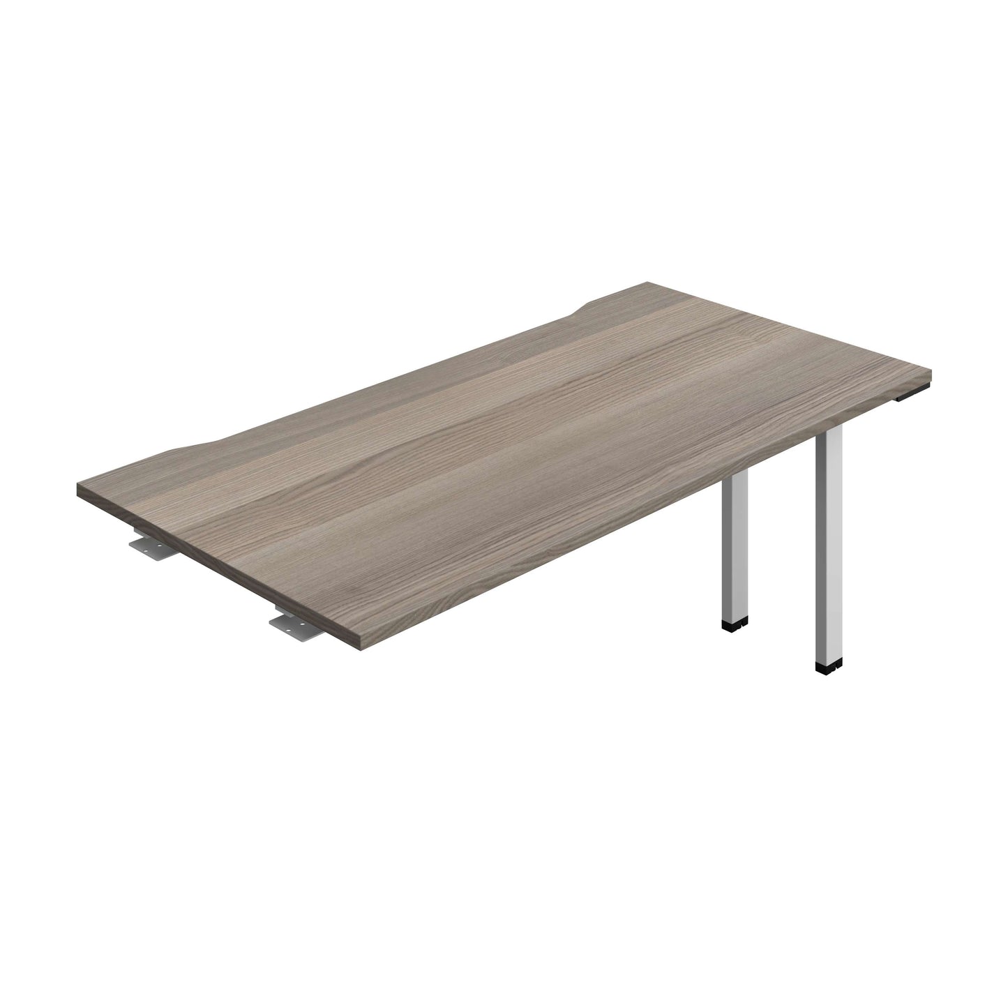Synergy Bench Extension with Cut Out: 1 Person (FSC) : 1600 | 800 | Grey Oak/Silver