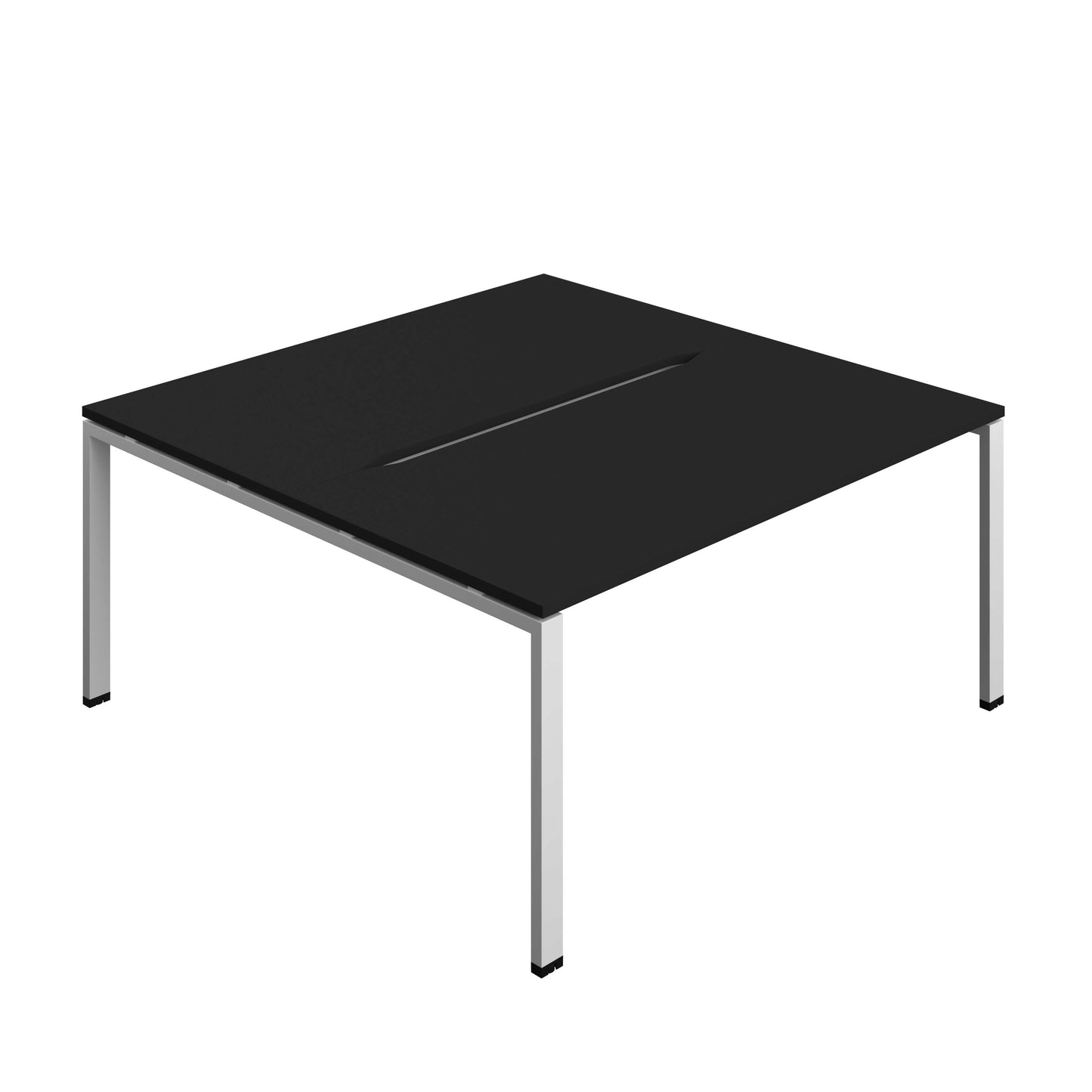 Synergy Bench with Cut Out: 2 Person (FSC) : Goal Post Leg : 1600 | 800 | Black/Silver