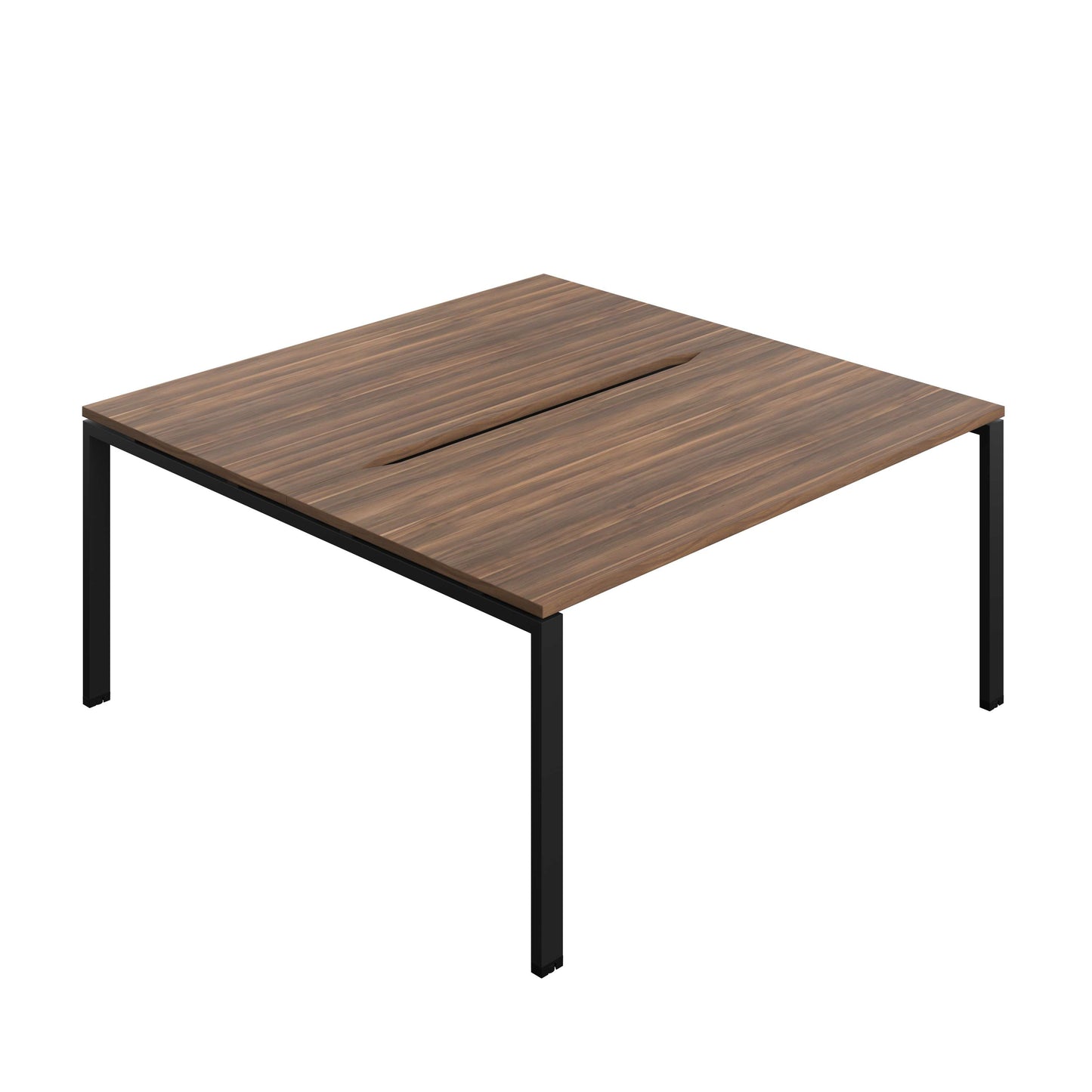 Synergy Bench with Cut Out: 2 Person (FSC) : Goal Post Leg : 1600 | 800 | Dark Walnut/Black