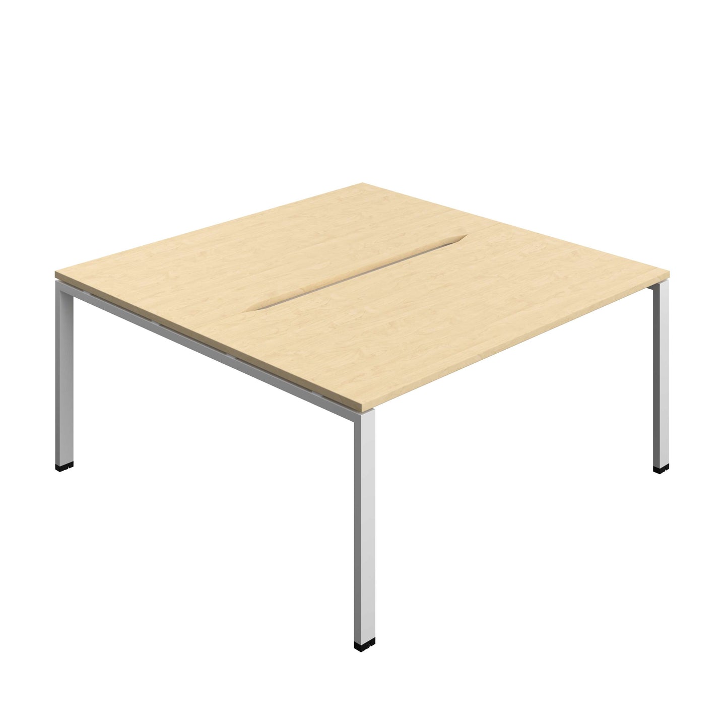 Synergy Bench with Cut Out: 2 Person (FSC) : Goal Post Leg : 1600 | 800 | Maple/Silver