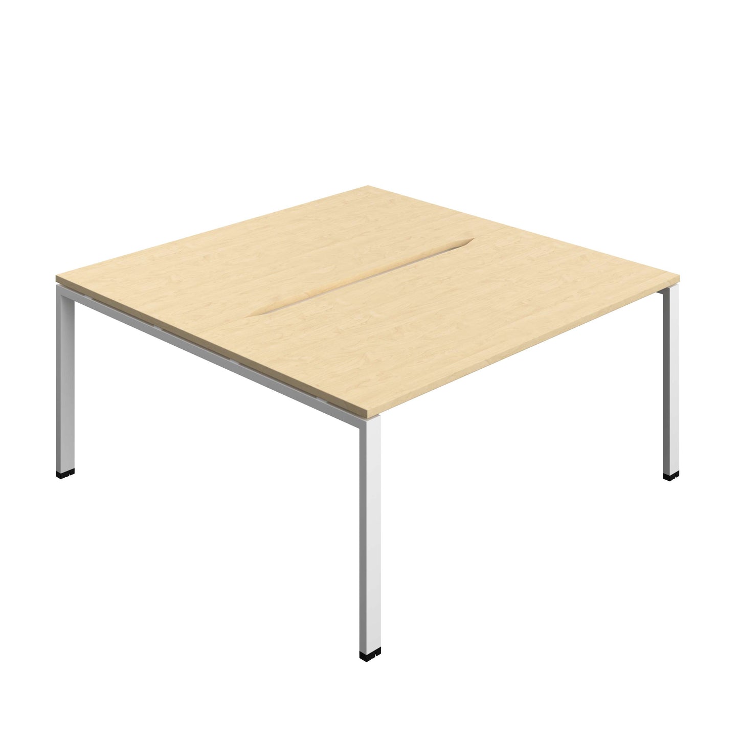 Synergy Bench with Cut Out: 2 Person (FSC) : Goal Post Leg : 1600 | 800 | Maple/White
