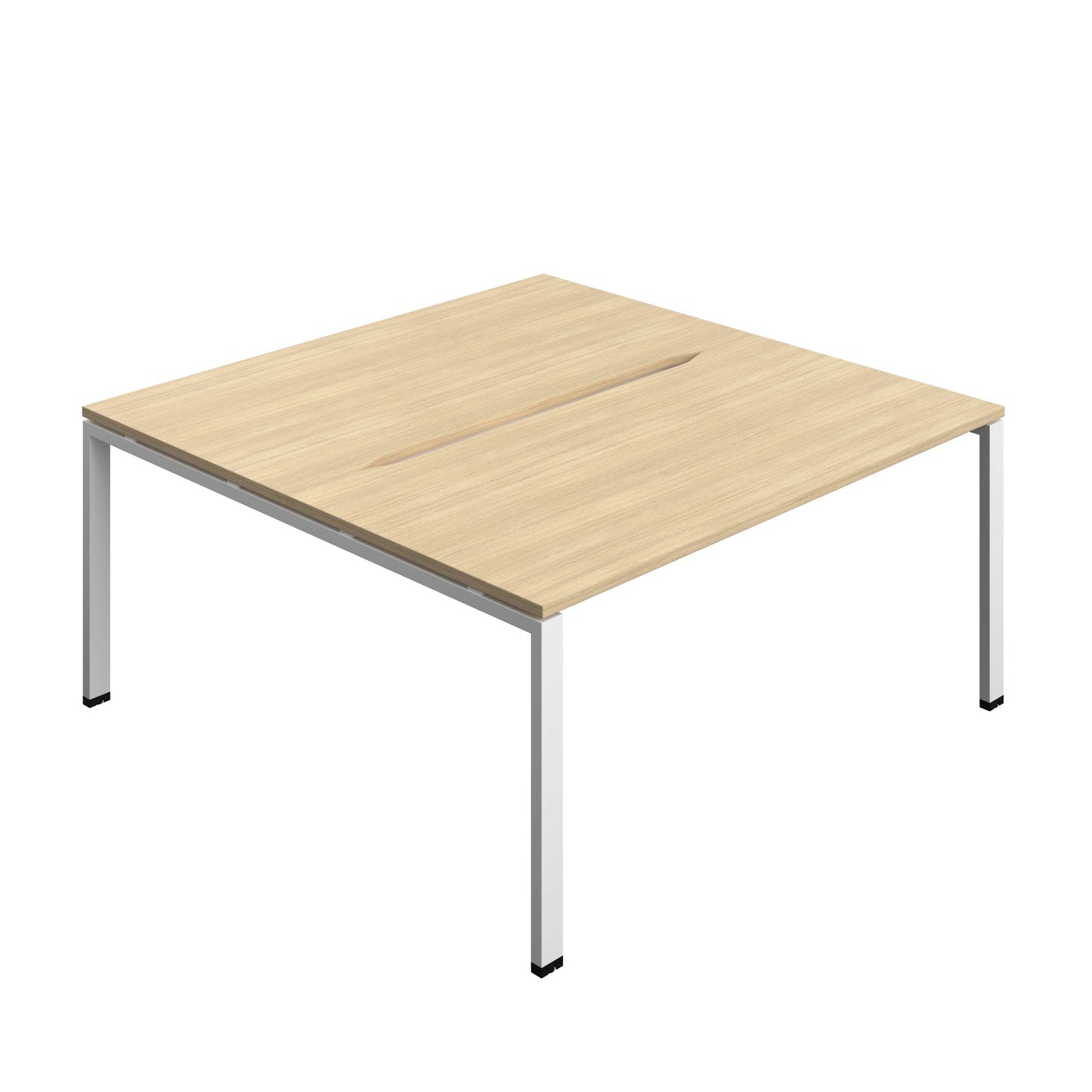 Synergy Bench with Cut Out: 2 Person (FSC) : Goal Post Leg : 1600 | 800 | Nova Oak/White