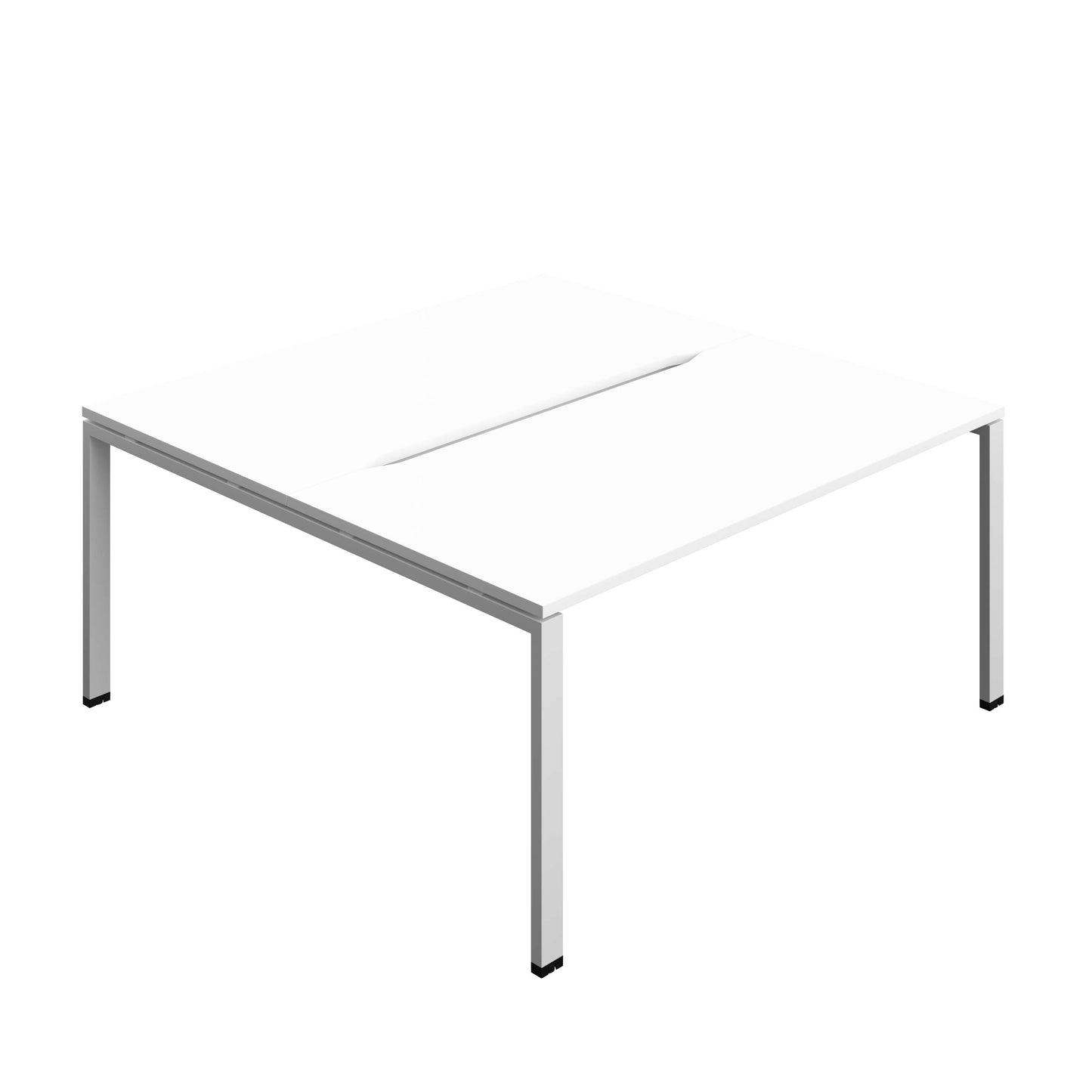 Synergy Bench with Cut Out: 2 Person (FSC) : Goal Post Leg : 1600 | 800 | White/Silver