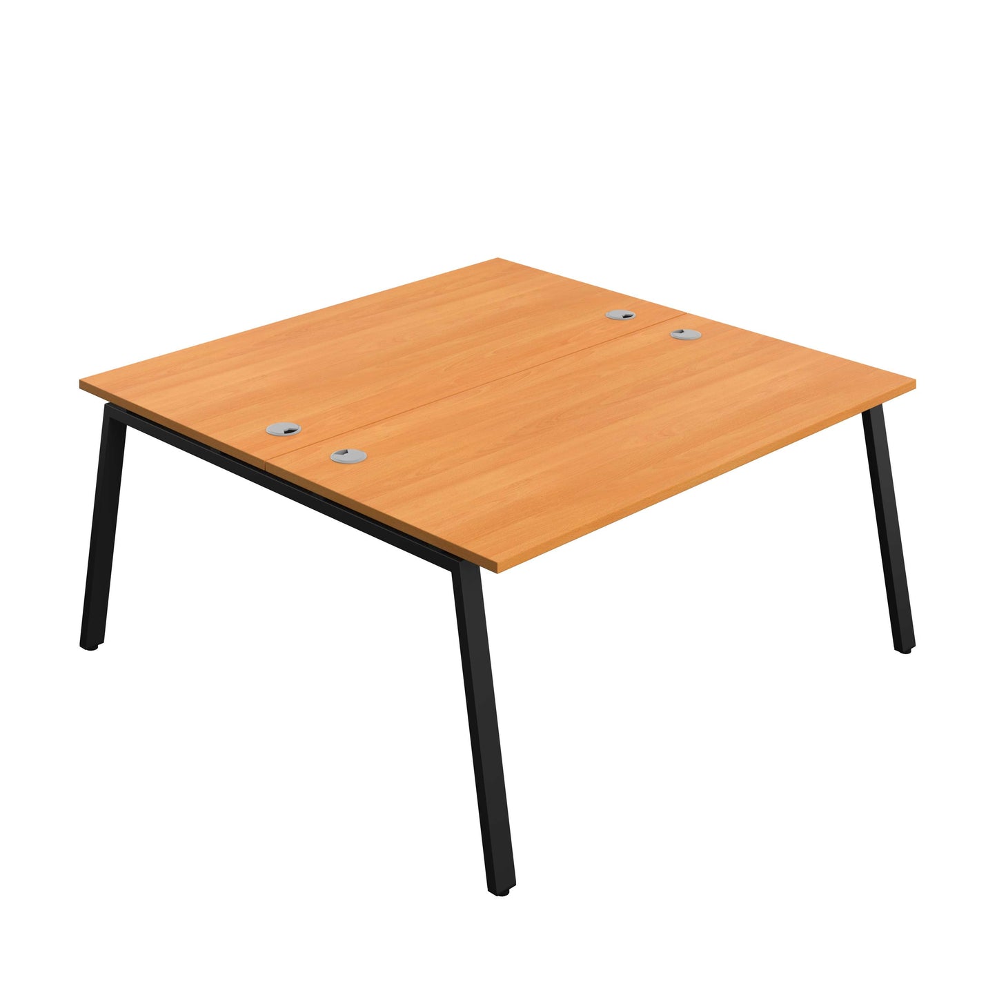 Synergy Bench with Cable Ports: 2 Person (FSC) : A-Frame Leg : 1600 | 800 | Beech/Black