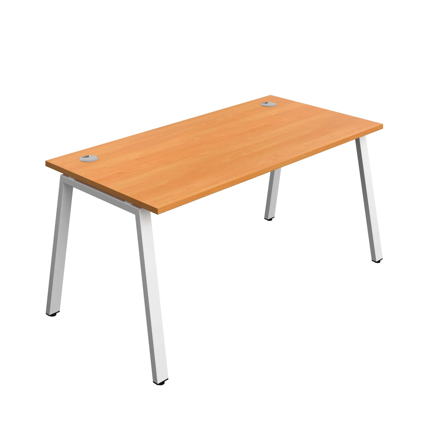 Synergy Bench with Cable Ports: 1 Person (FSC) : A-Frame Leg : 1600 | 800 | Beech/White