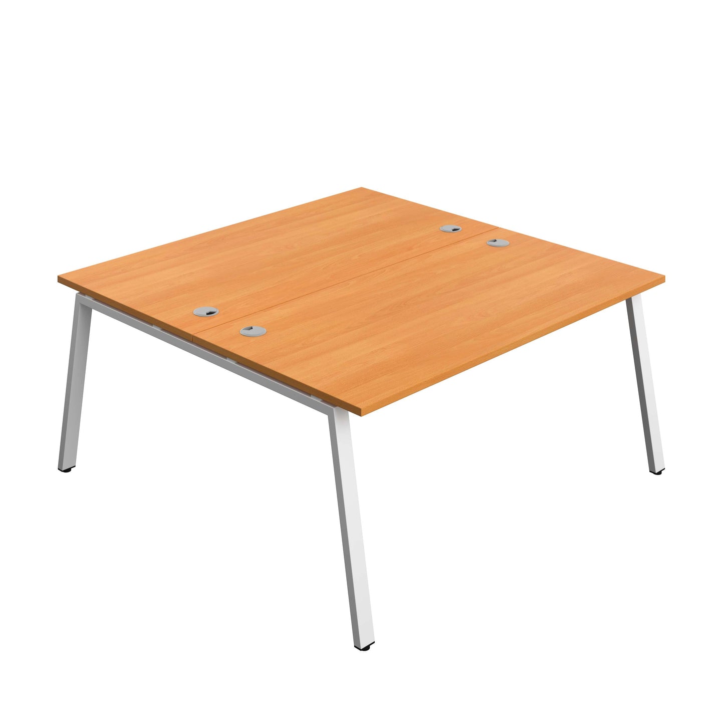 Synergy Bench with Cable Ports: 2 Person (FSC) : A-Frame Leg : 1600 | 800 | Beech/White