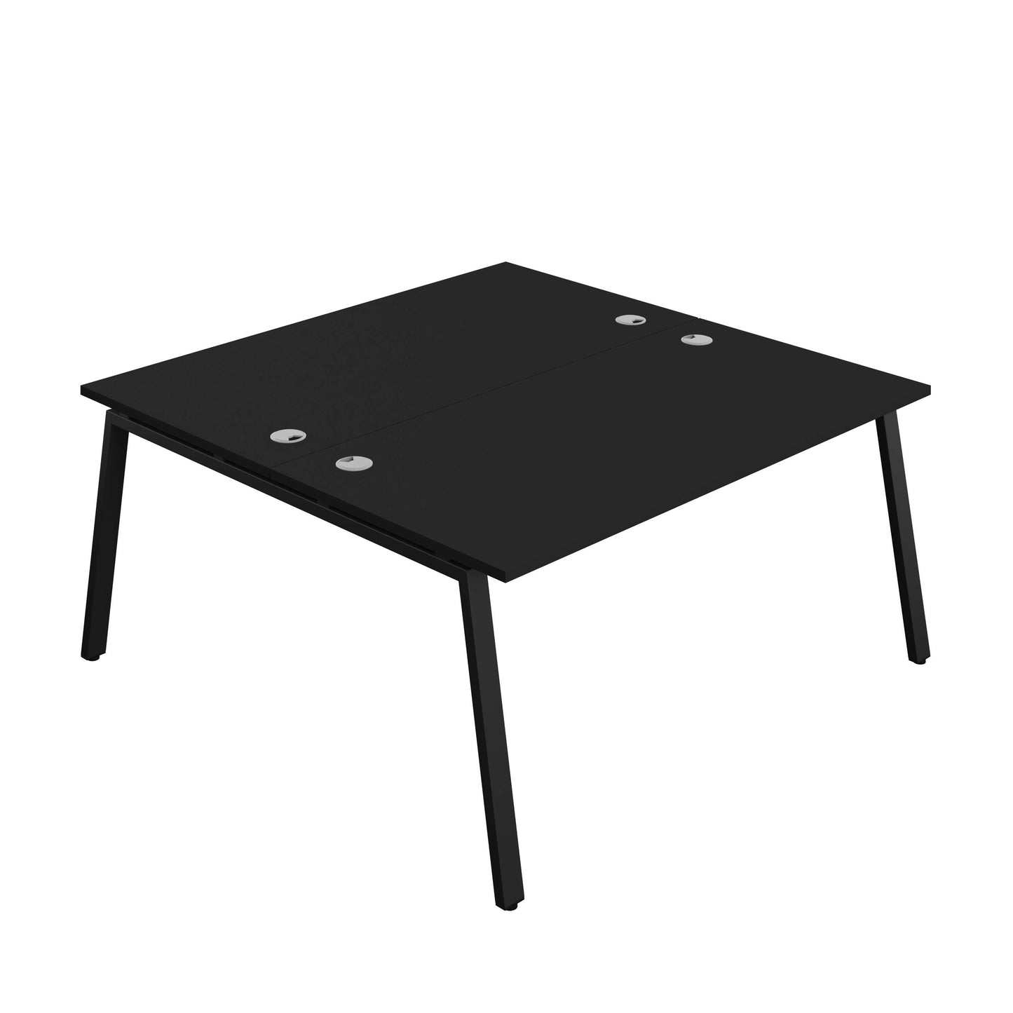 Synergy Bench with Cable Ports: 2 Person (FSC) : A-Frame Leg : 1600 | 800 | Black/Black