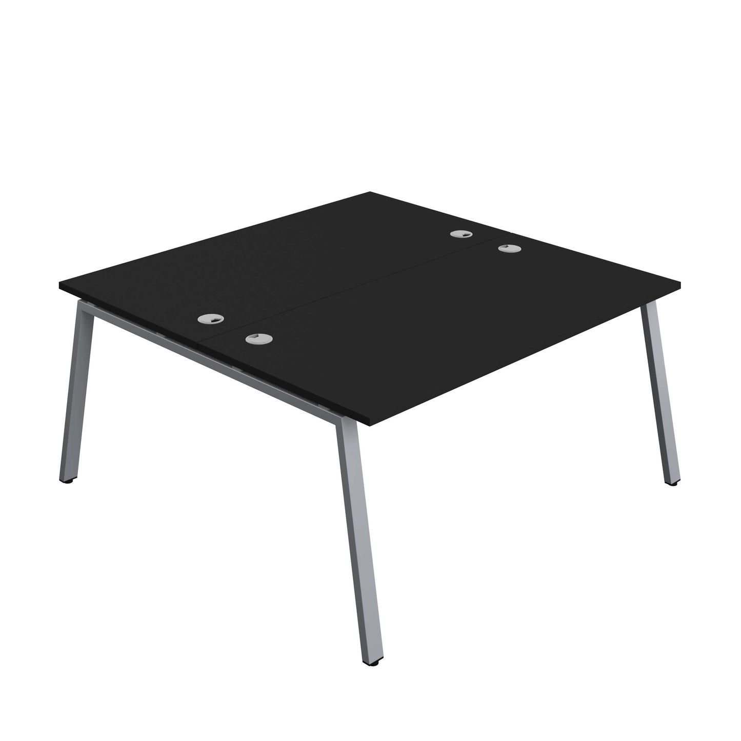 Synergy Bench with Cable Ports: 2 Person (FSC) : A-Frame Leg : 1600 | 800 | Black/Silver