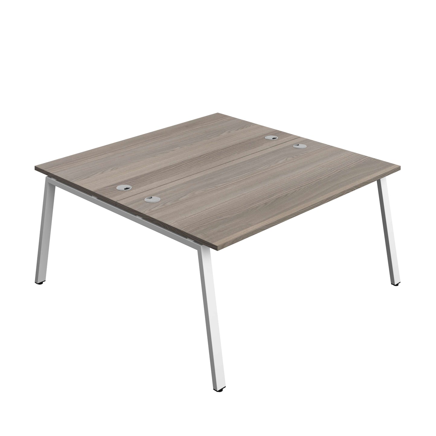 Synergy Bench with Cable Ports: 2 Person (FSC) : A-Frame Leg : 1600 | 800 | Grey Oak/White
