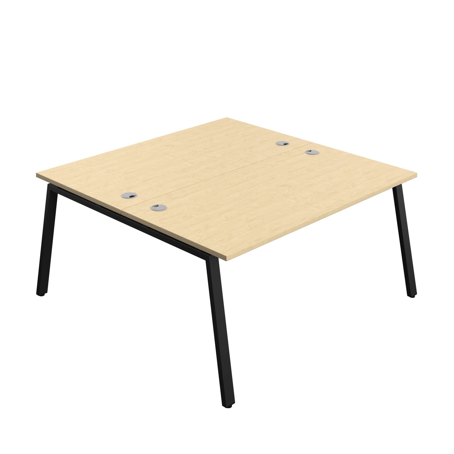 Synergy Bench with Cable Ports: 2 Person (FSC) : A-Frame Leg : 1600 | 800 | Maple/Black