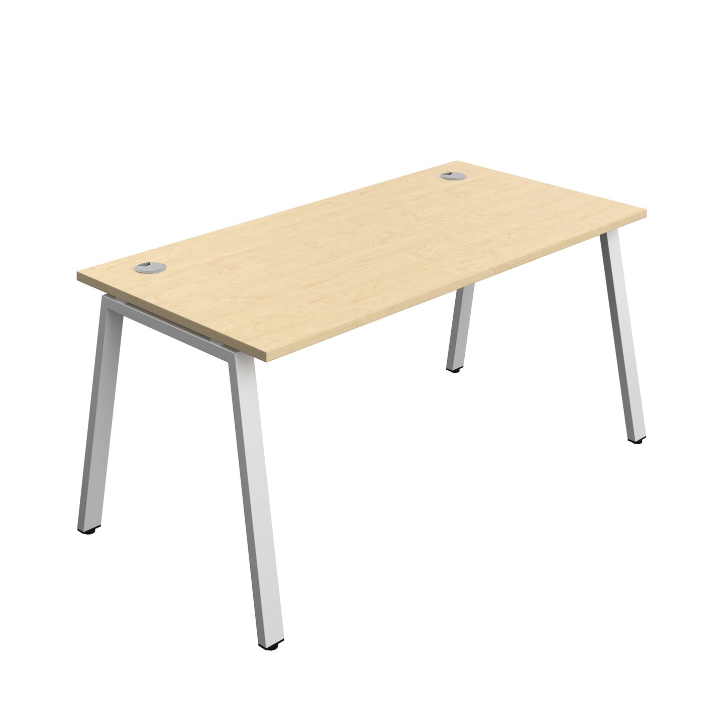 Synergy Bench with Cable Ports: 1 Person (FSC) : A-Frame Leg : 1600 | 800 | Maple/Silver