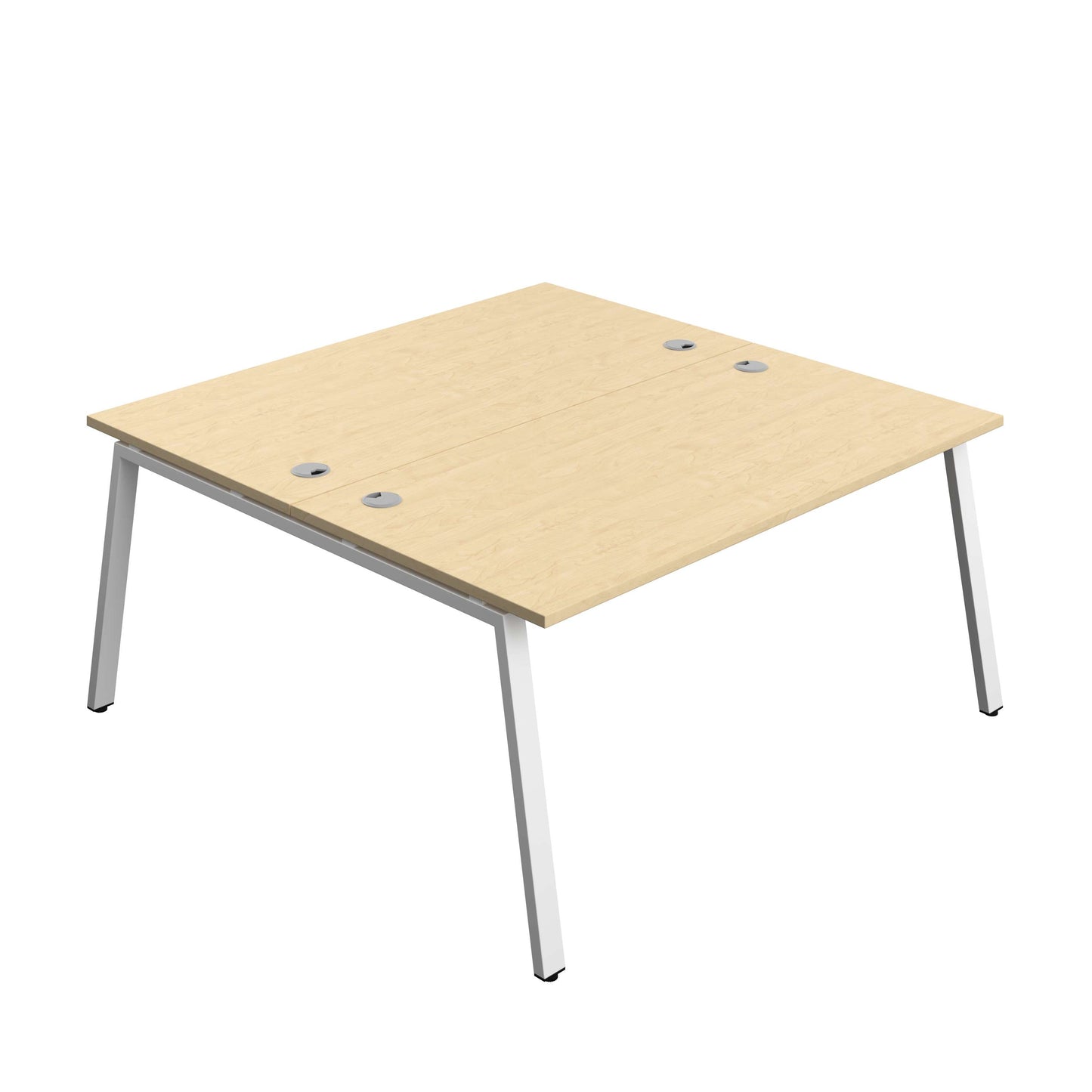 Synergy Bench with Cable Ports: 2 Person (FSC) : A-Frame Leg : 1600 | 800 | Maple/White