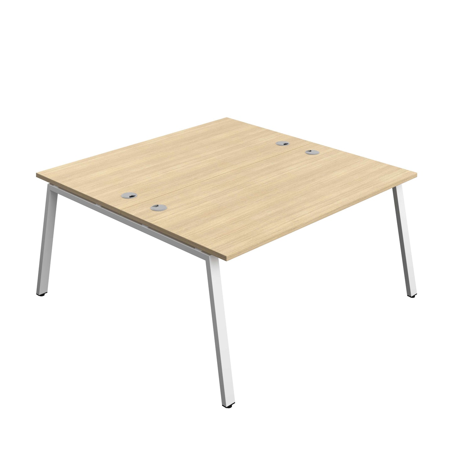 Synergy Bench with Cable Ports: 2 Person (FSC) : A-Frame Leg : 1600 | 800 | Nova Oak/White