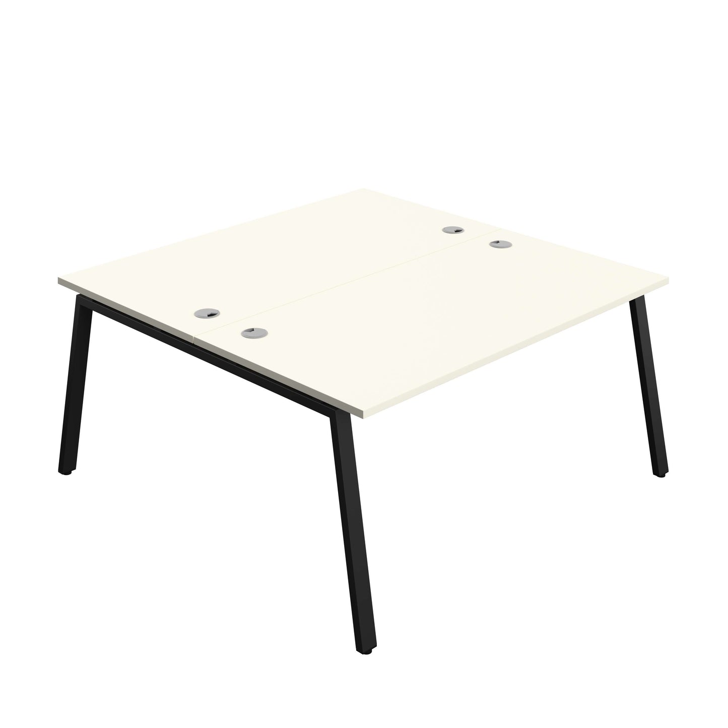 Synergy Bench with Cable Ports: 2 Person (FSC) : A-Frame Leg : 1600 | 800 | White/Black