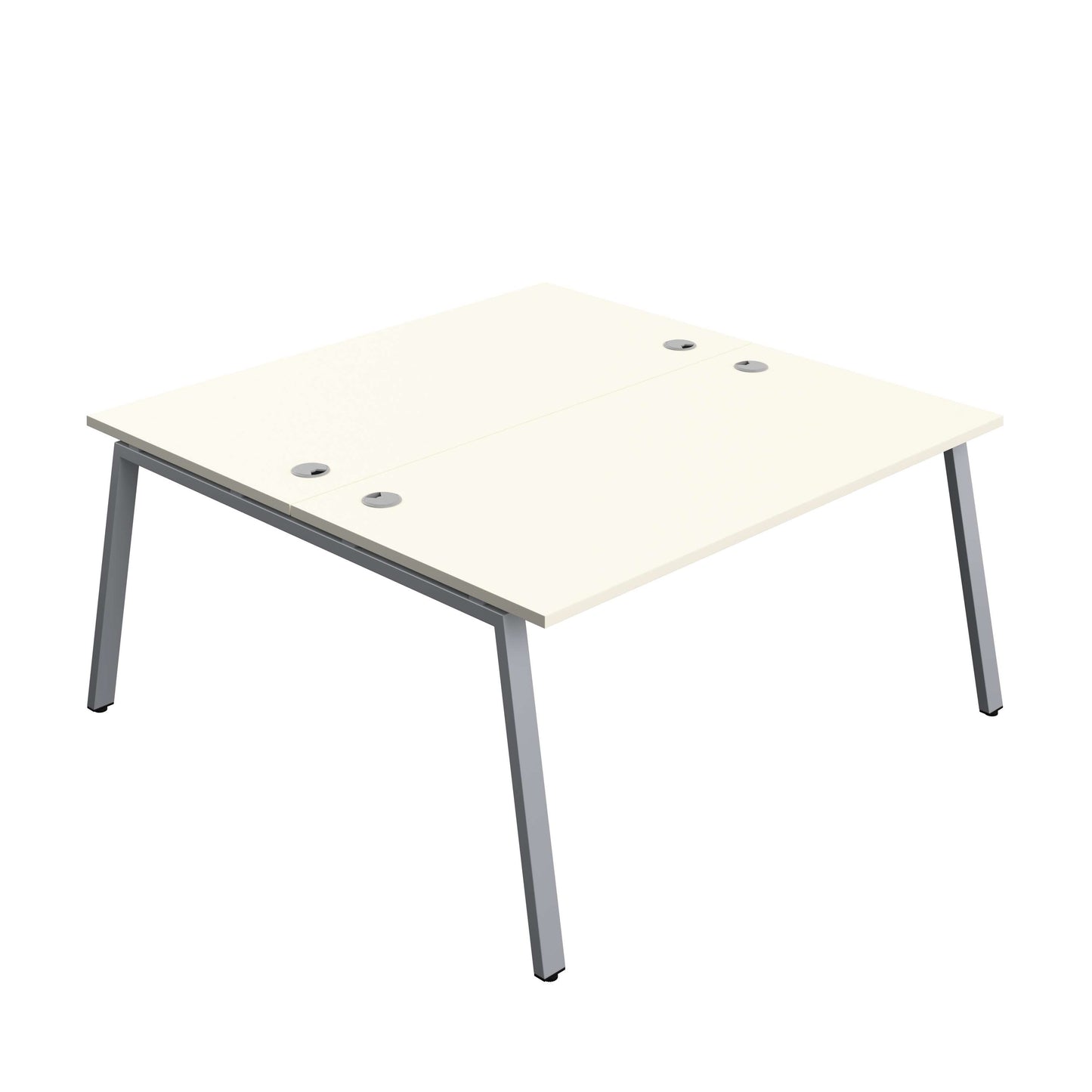 Synergy Bench with Cable Ports: 2 Person (FSC) : A-Frame Leg : 1600 | 800 | White/Silver