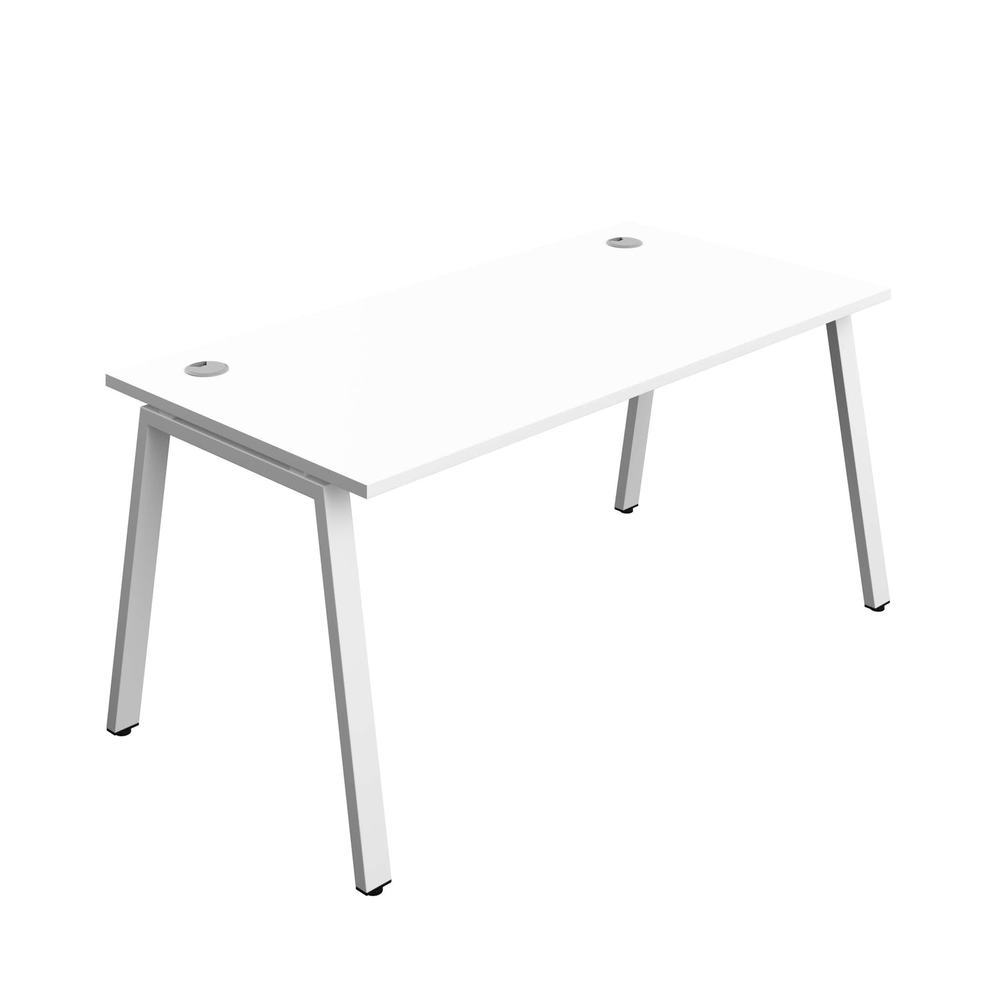 Synergy Bench with Cable Ports: 1 Person (FSC) : A-Frame Leg : 1600 | 800 | White/White