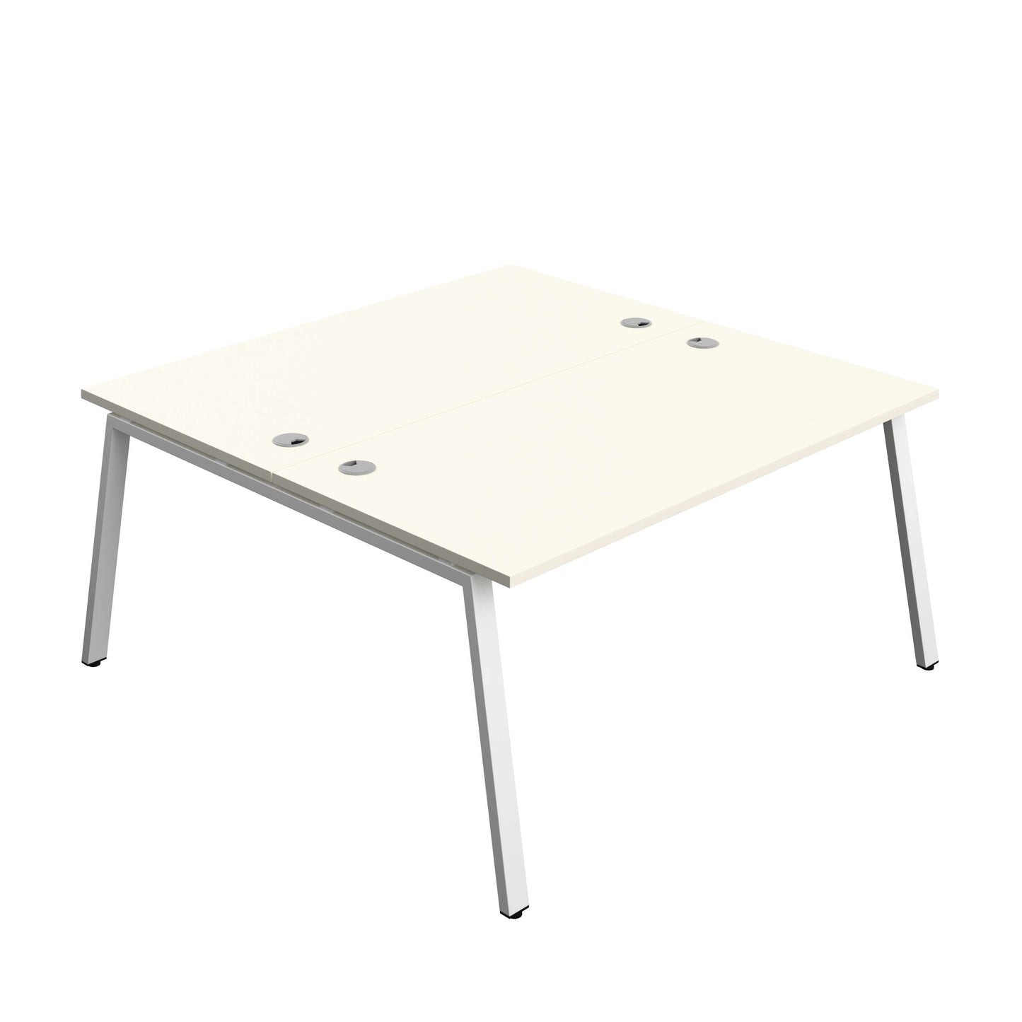Synergy Bench with Cable Ports: 2 Person (FSC) : A-Frame Leg : 1600 | 800 | White/White