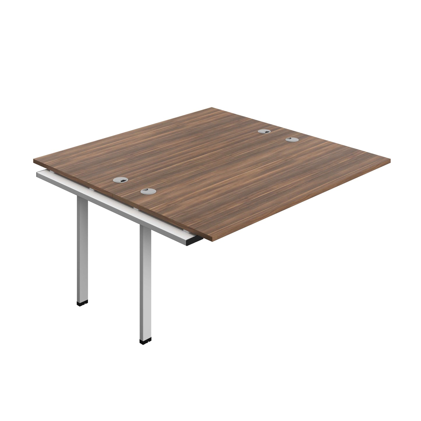 Synergy Bench Extension with Cable Ports: 2 Person (FSC) : 1600 | 800 | Dark Walnut/Silver