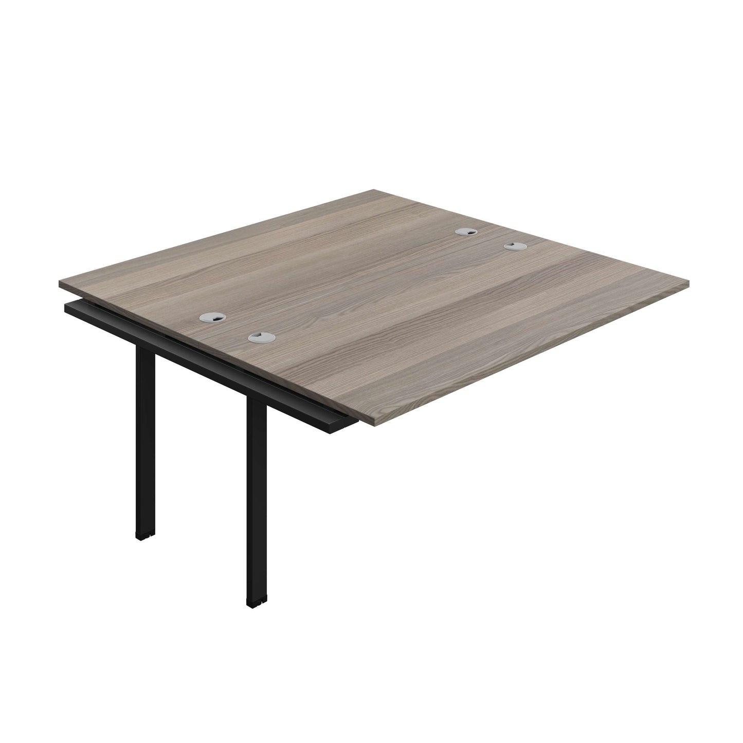 Synergy Bench Extension with Cable Ports: 2 Person (FSC) : 1600 | 800 | Grey Oak/Black