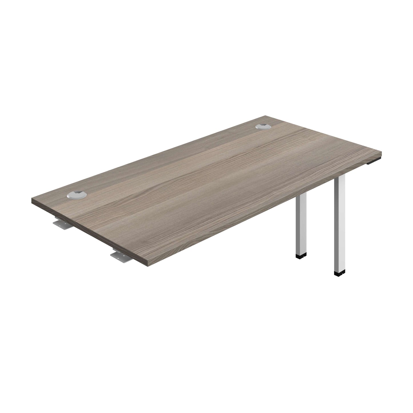 Synergy Bench Extension with Cable Ports: 1 Person (FSC) : 1600 | 800 | Grey Oak/White