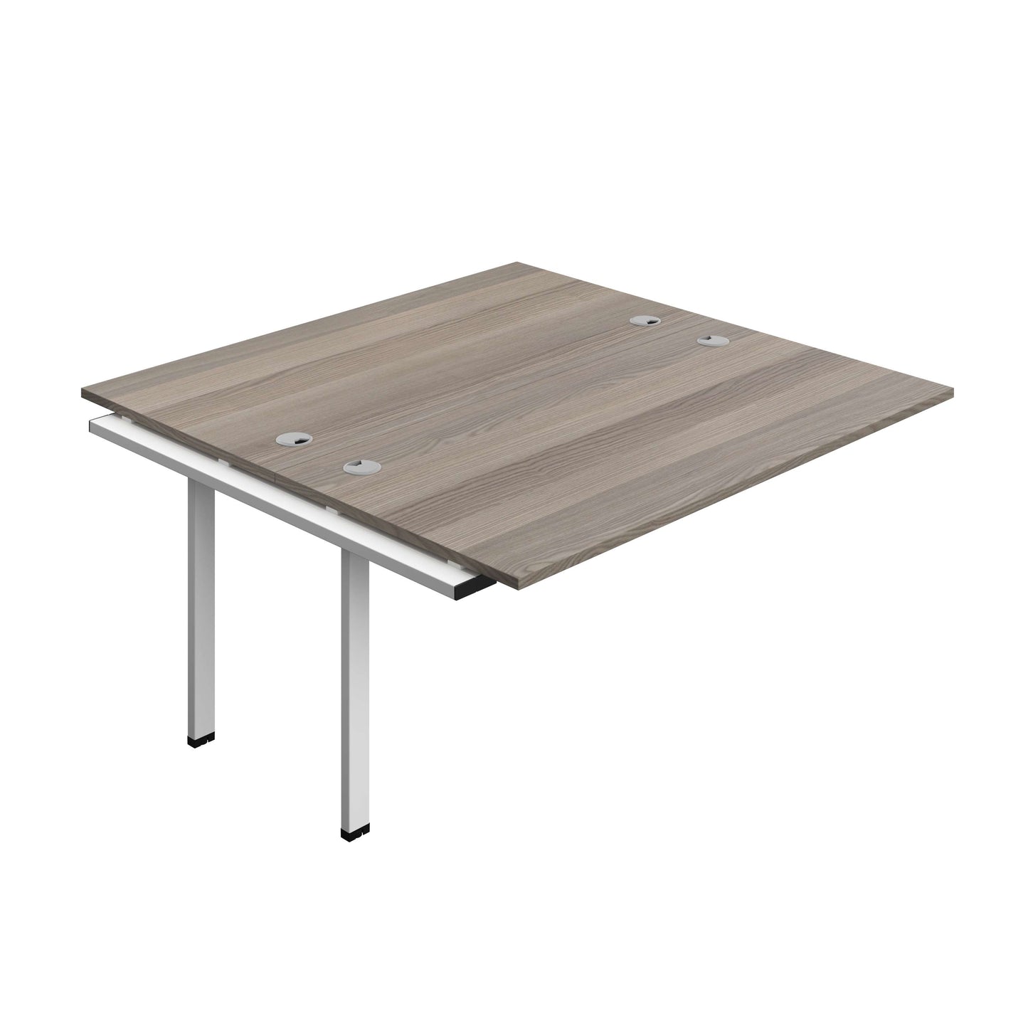 Synergy Bench Extension with Cable Ports: 2 Person (FSC) : 1600 | 800 | Grey Oak/White