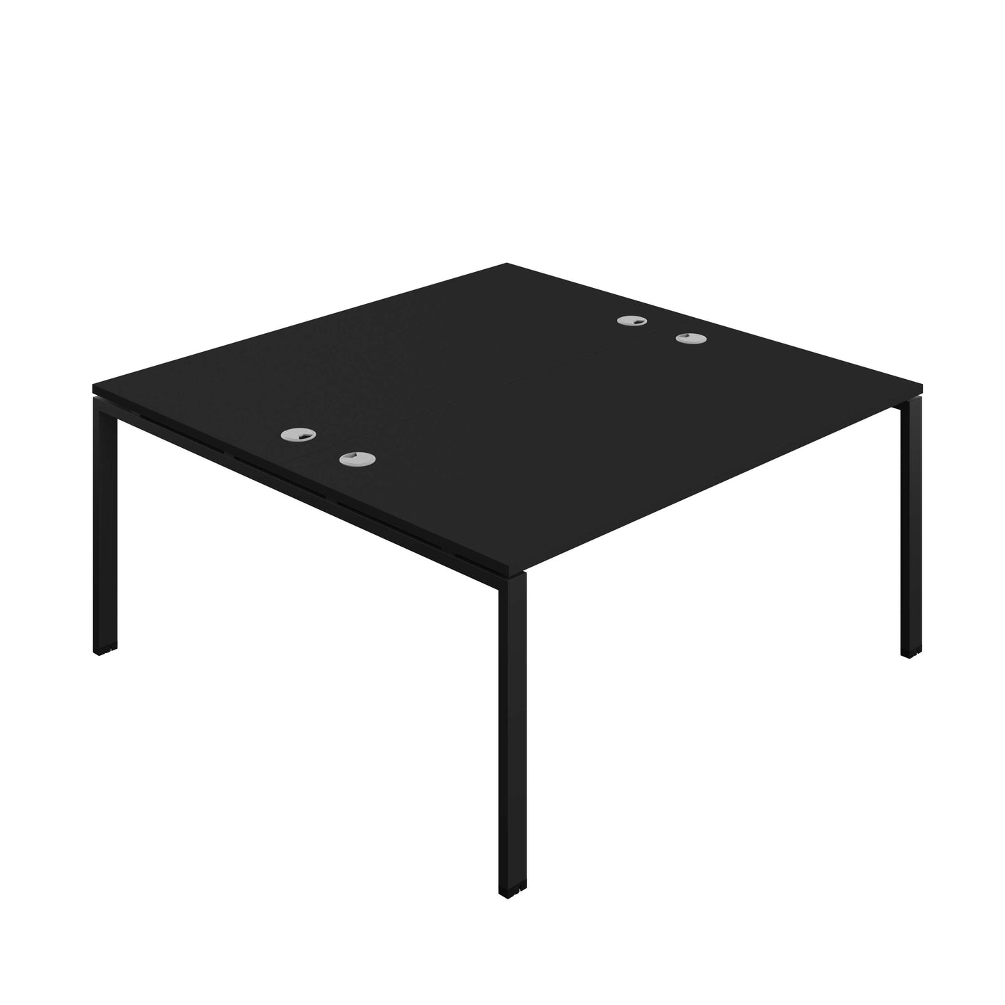 Synergy Bench with Cable Ports: 2 Person (FSC) : Goal Post Leg : 1600 | 800 | Black/Black