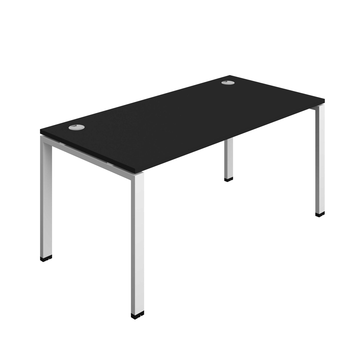 Synergy Bench with Cable Ports: 1 Person (FSC) : Goal Post Leg : 1600 | 800 | Black/White
