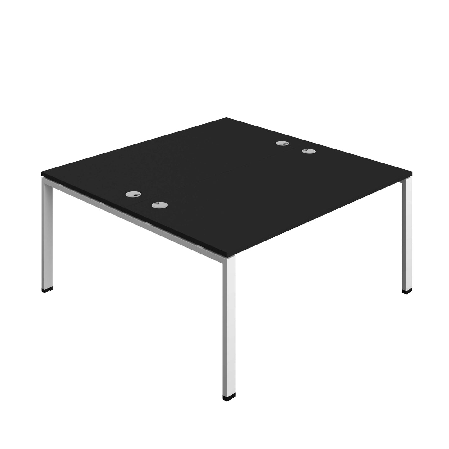 Synergy Bench with Cable Ports: 2 Person (FSC) : Goal Post Leg : 1600 | 800 | Black/White