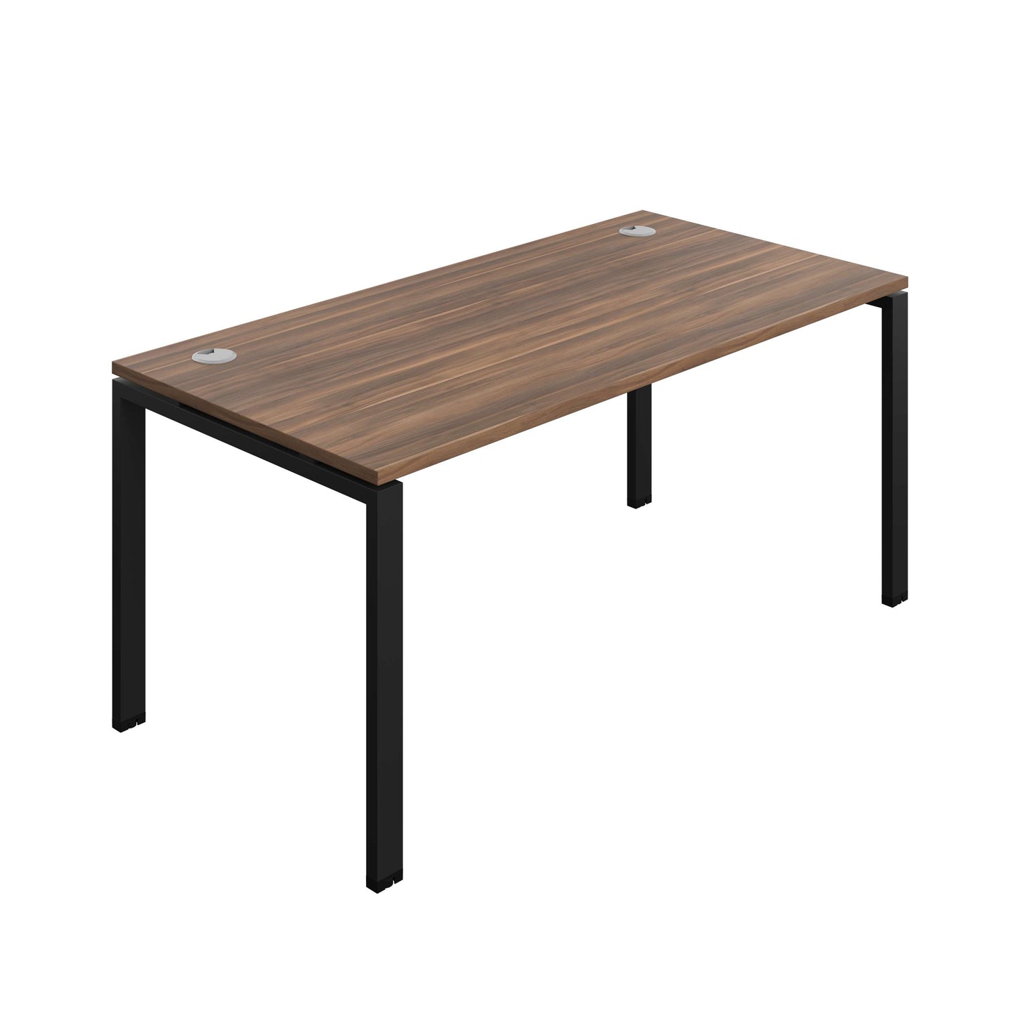Synergy Bench with Cable Ports: 1 Person (FSC) : Goal Post Leg : 1600 | 800 | Dark Walnut/Black
