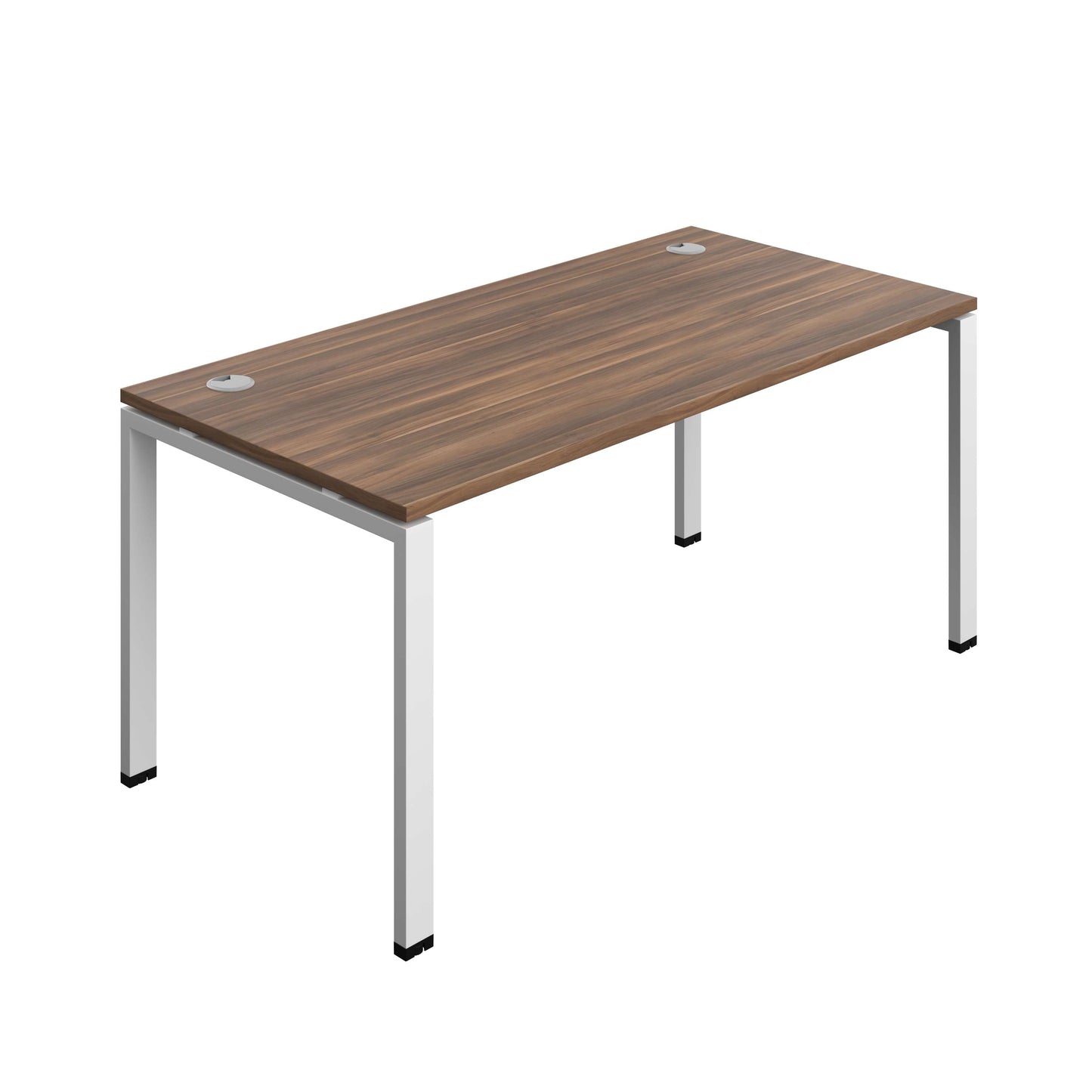 Synergy Bench with Cable Ports: 1 Person (FSC) : Goal Post Leg : 1600 | 800 | Dark Walnut/White