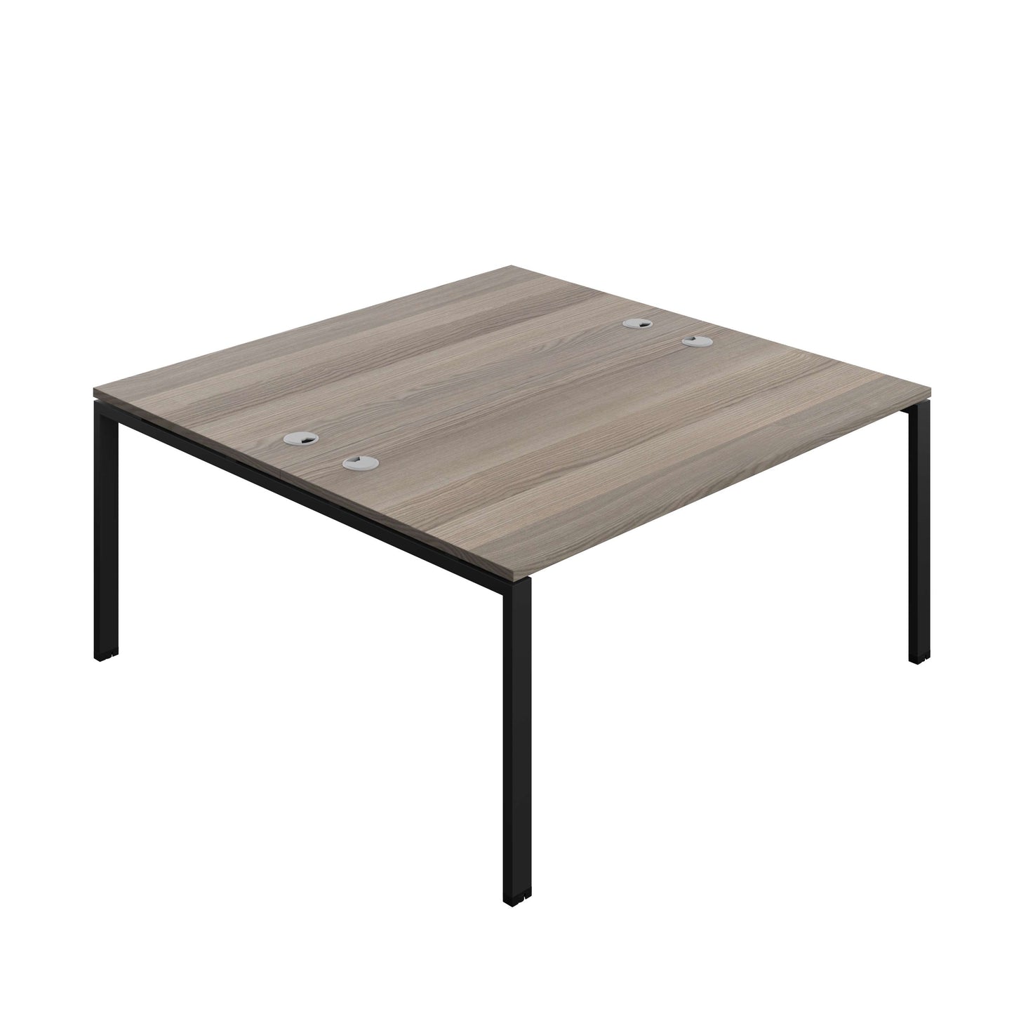 Synergy Bench with Cable Ports: 2 Person (FSC) : Goal Post Leg : 1600 | 800 | Grey Oak/Black