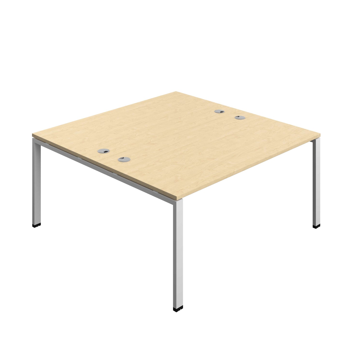 Synergy Bench with Cable Ports: 2 Person (FSC) : Goal Post Leg : 1600 | 800 | Maple/Silver