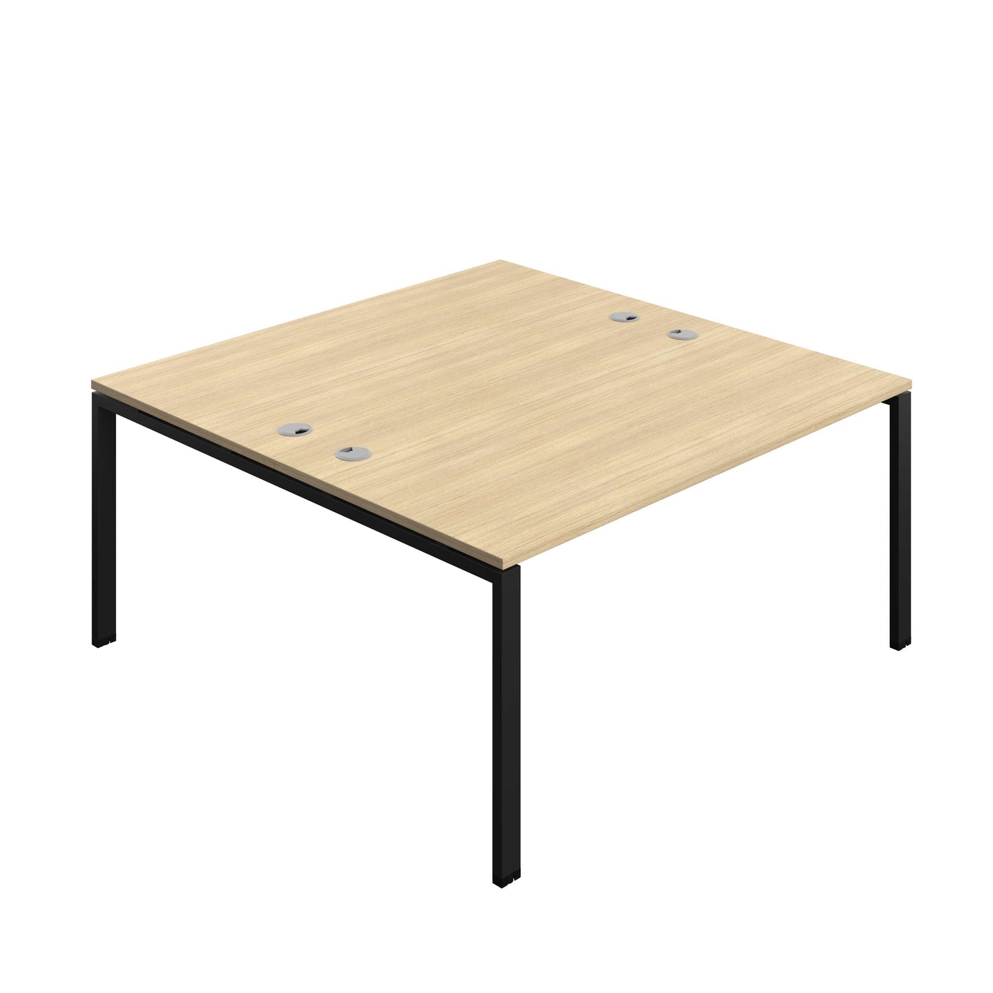 Synergy Bench with Cable Ports: 2 Person (FSC) : Goal Post Leg : 1600 | 800 | Nova Oak/Black