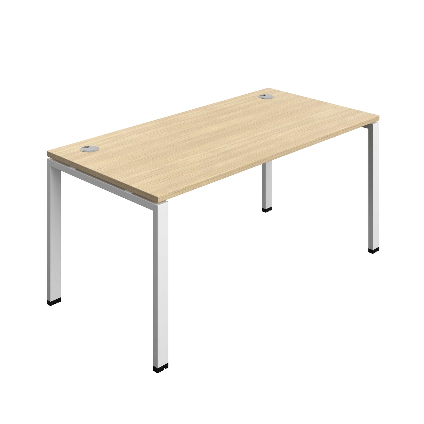 Synergy Bench with Cable Ports: 1 Person (FSC) : Goal Post Leg : 1600 | 800 | Nova Oak/White