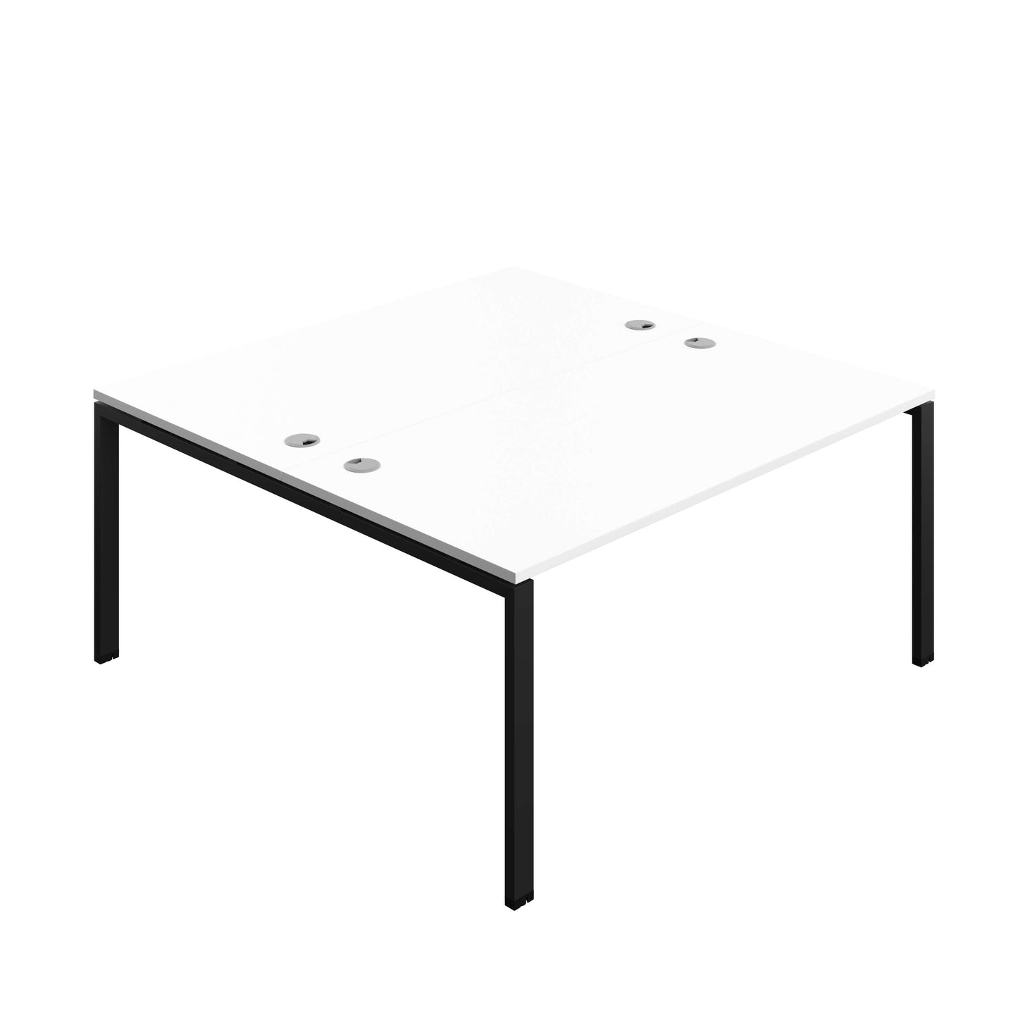 Synergy Bench with Cable Ports: 2 Person (FSC) : Goal Post Leg : 1600 | 800 | White/Black