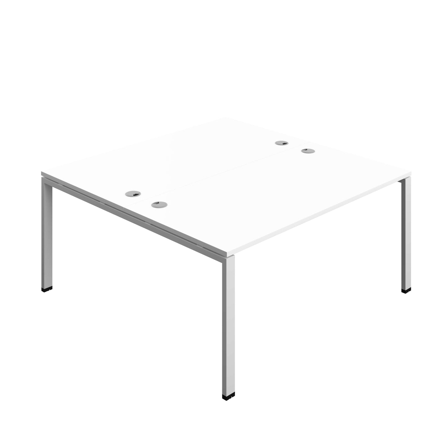 Synergy Bench with Cable Ports: 2 Person (FSC) : Goal Post Leg : 1600 | 800 | White/Silver