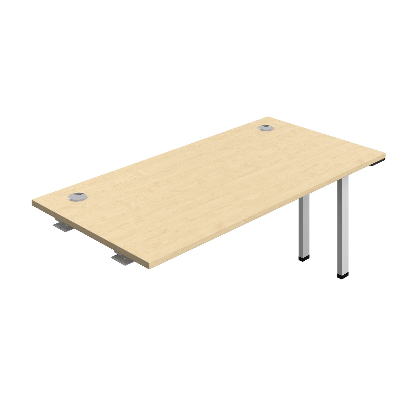 Synergy Bench Extension with Cable Ports: 1 Person (FSC) : 1600 | 800 | Maple/Silver