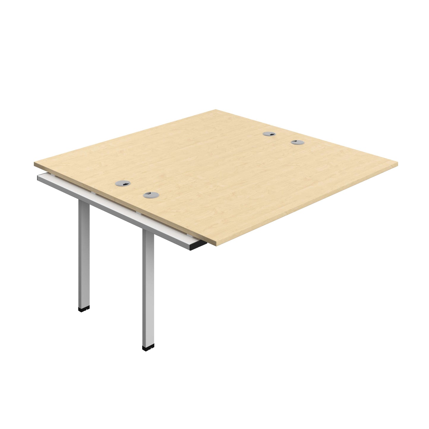 Synergy Bench Extension with Cable Ports: 2 Person (FSC) : 1600 | 800 | Maple/Silver