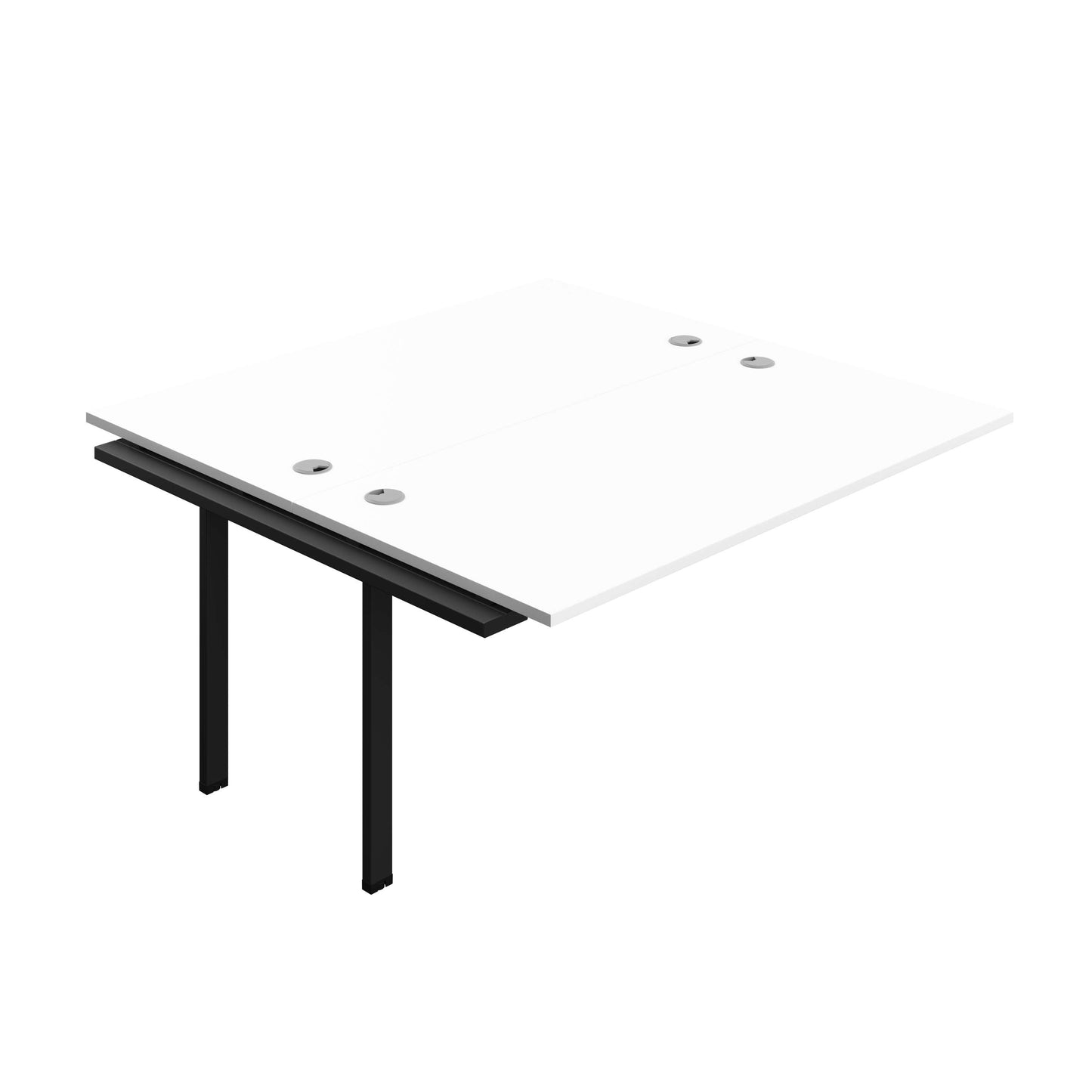 Synergy Bench Extension with Cable Ports: 2 Person (FSC) : 1600 | 800 | White/Black