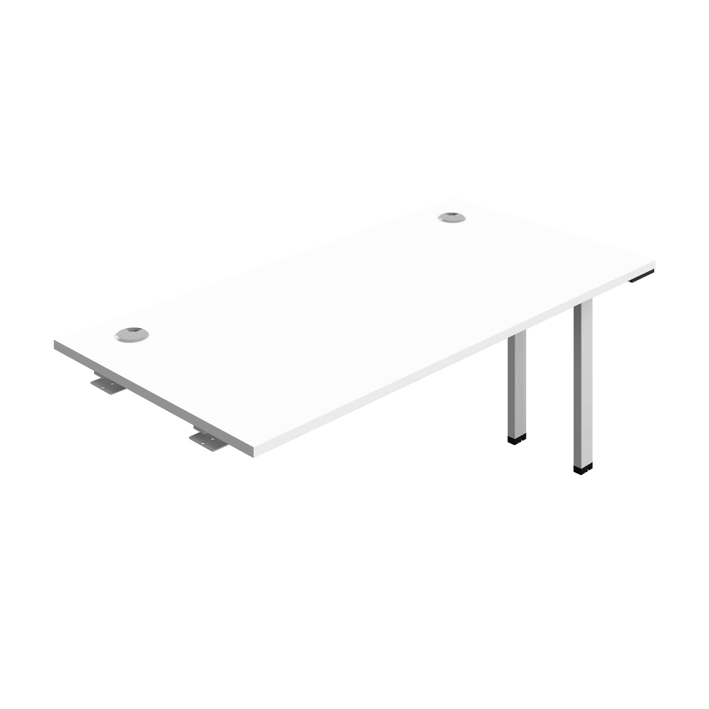 Synergy Bench Extension with Cable Ports: 1 Person (FSC) : 1600 | 800 | White/Silver
