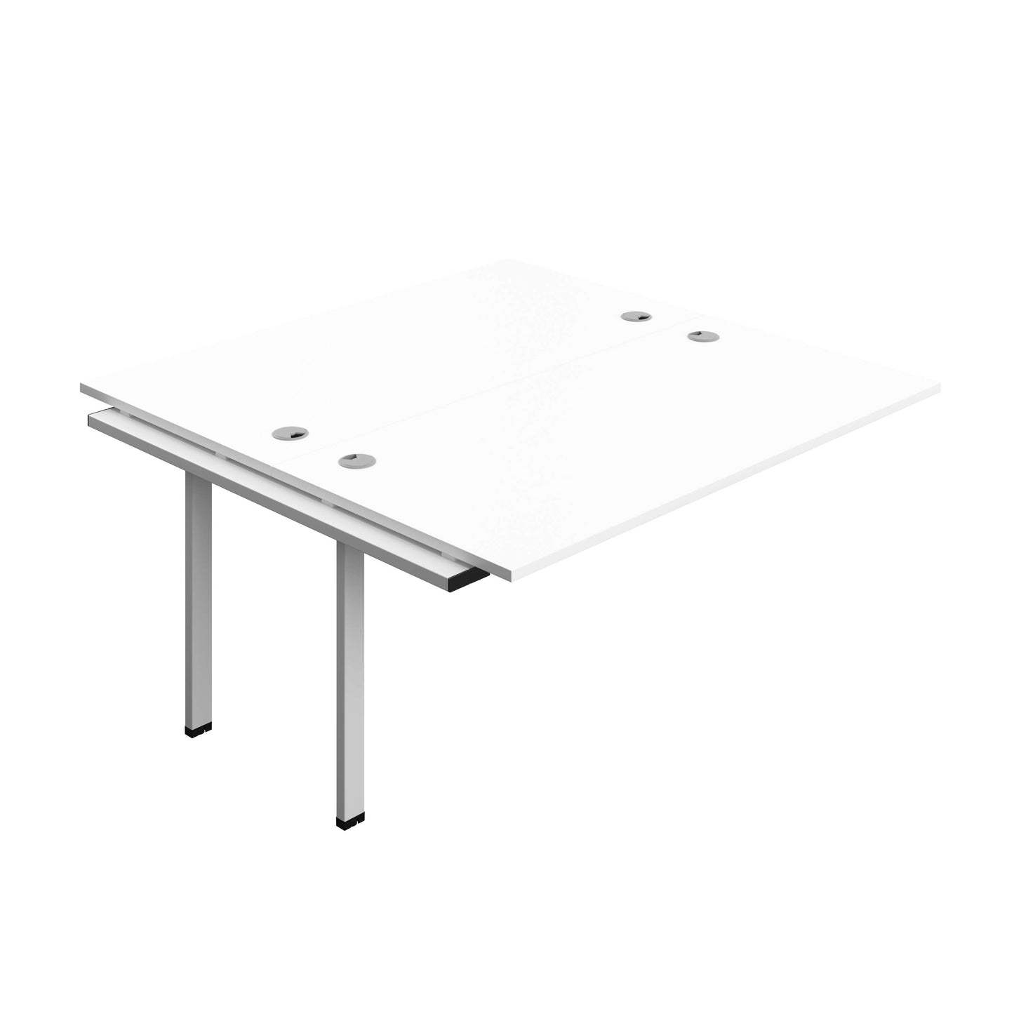 Synergy Bench Extension with Cable Ports: 2 Person (FSC) : 1600 | 800 | White/Silver