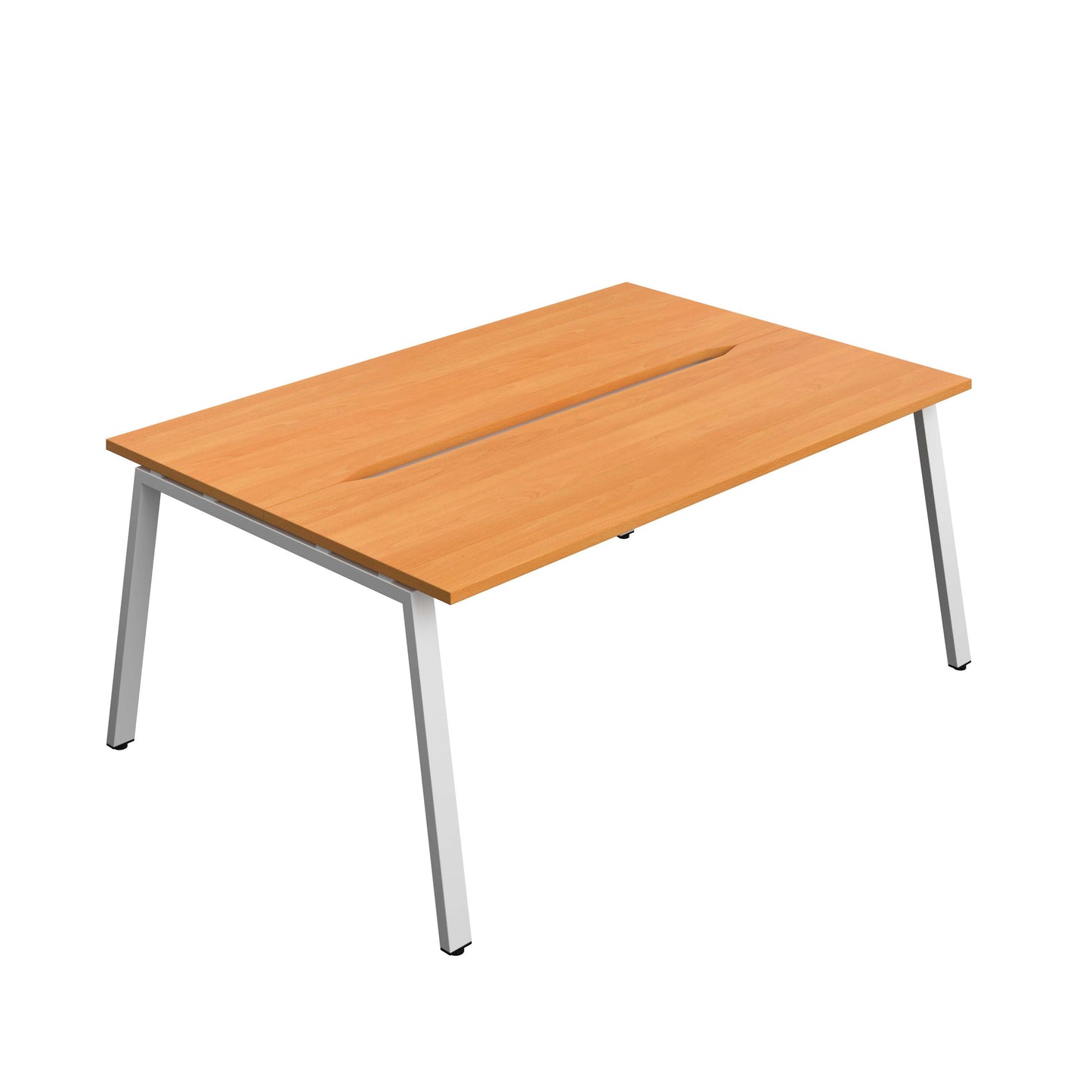 Synergy Bench with Cut Out: 2 Person (FSC) : A-Frame Leg : 1800 | 600 | Beech/Silver