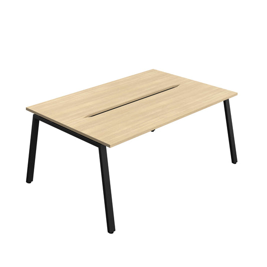 Synergy Bench with Cut Out: 2 Person (FSC) : A-Frame Leg : 1800 | 600 | Nova Oak/Black