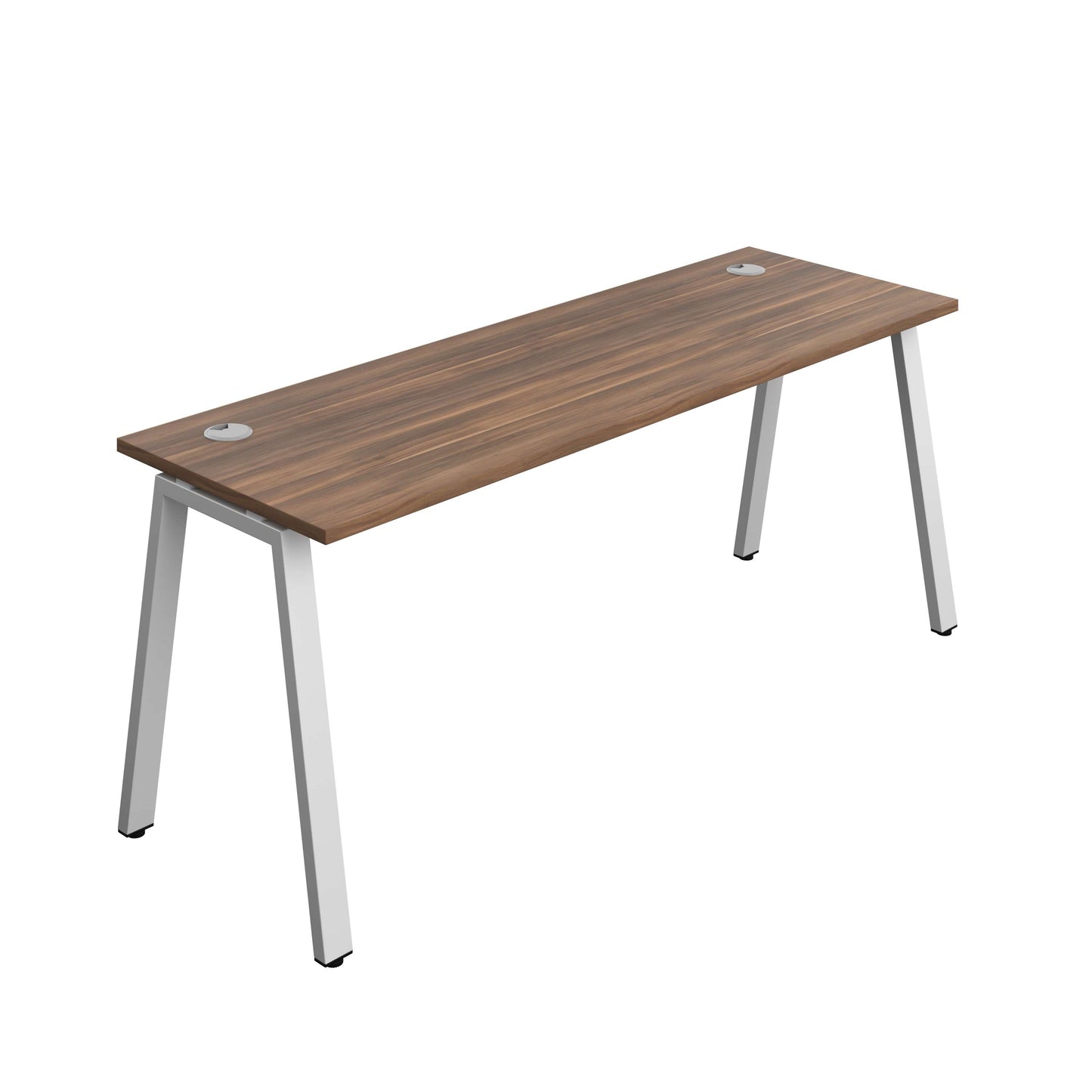 Synergy Bench with Cable Ports: 1 Person (FSC) : A-Frame Leg : 1800 | 600 | Dark Walnut/Silver
