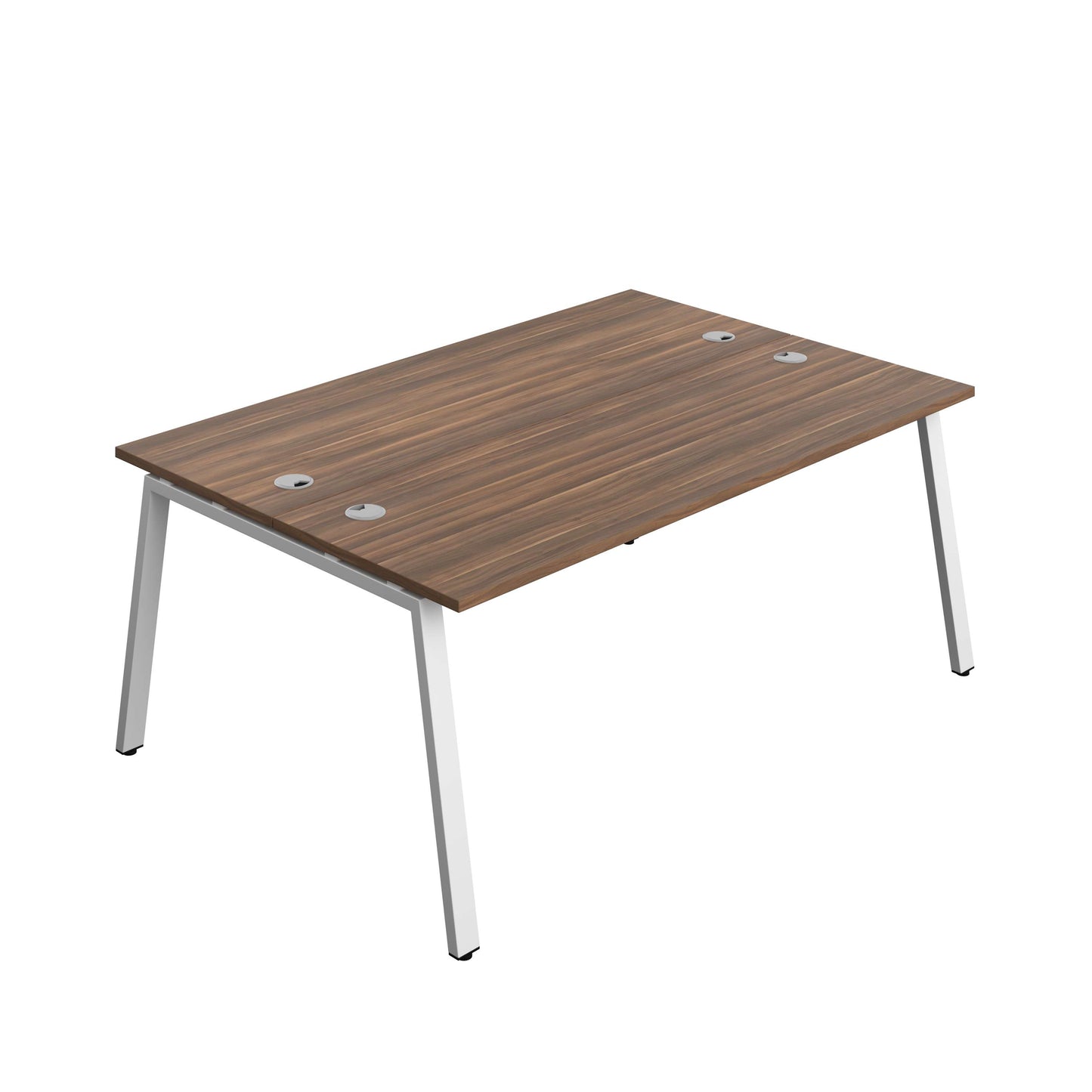 Synergy Bench with Cable Ports: 2 Person (FSC) : A-Frame Leg : 1800 | 600 | Dark Walnut/White