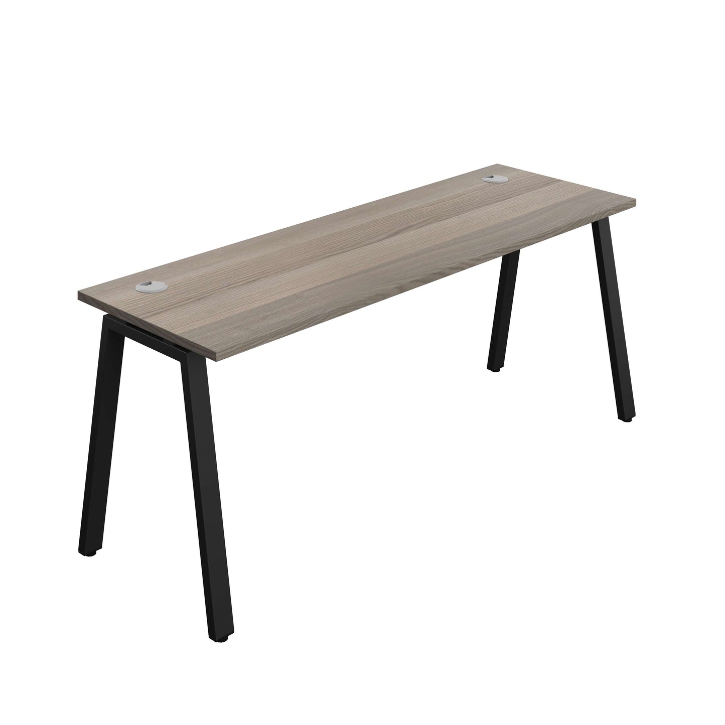 Synergy Bench with Cable Ports: 1 Person (FSC) : A-Frame Leg : 1800 | 600 | Grey Oak/Black