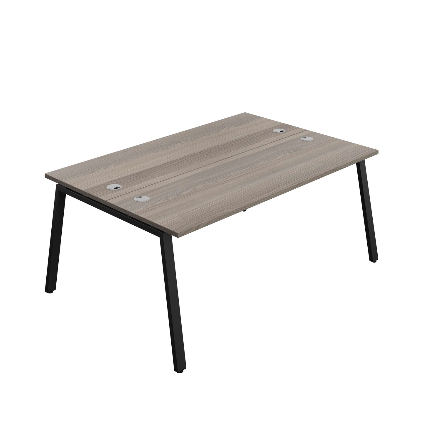 Synergy Bench with Cable Ports: 2 Person (FSC) : A-Frame Leg : 1800 | 600 | Grey Oak/Black