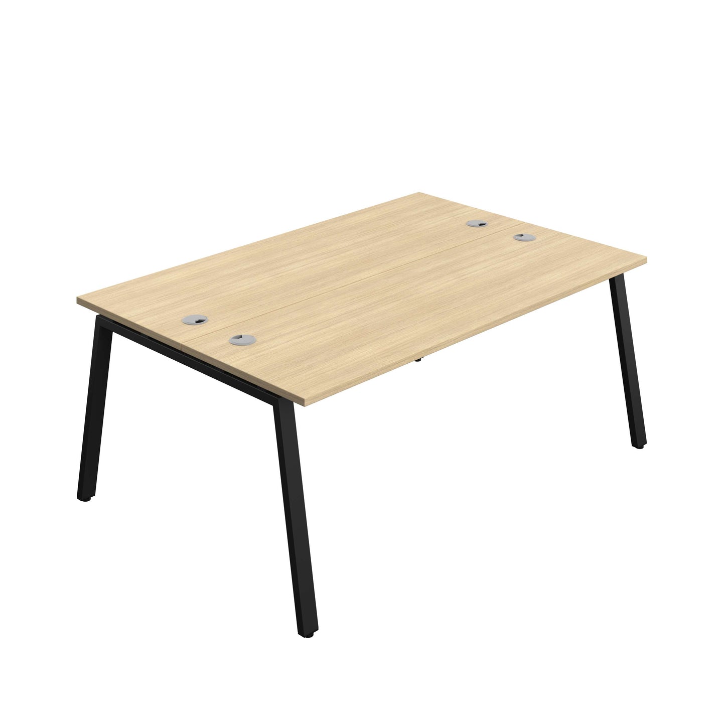 Synergy Bench with Cable Ports: 2 Person (FSC) : A-Frame Leg : 1800 | 600 | Nova Oak/Black