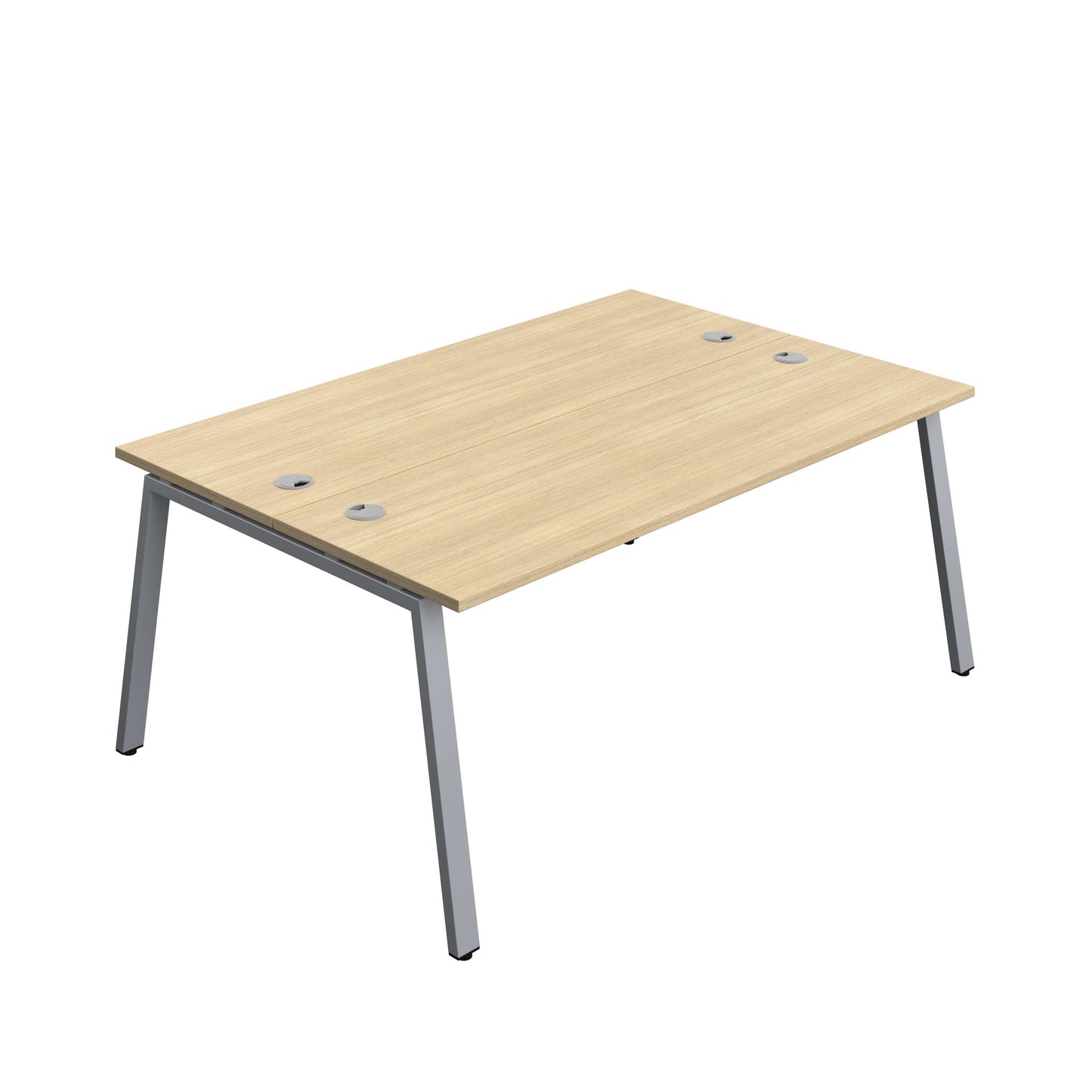 Synergy Bench with Cable Ports: 2 Person (FSC) : A-Frame Leg : 1800 | 600 | Nova Oak/Silver